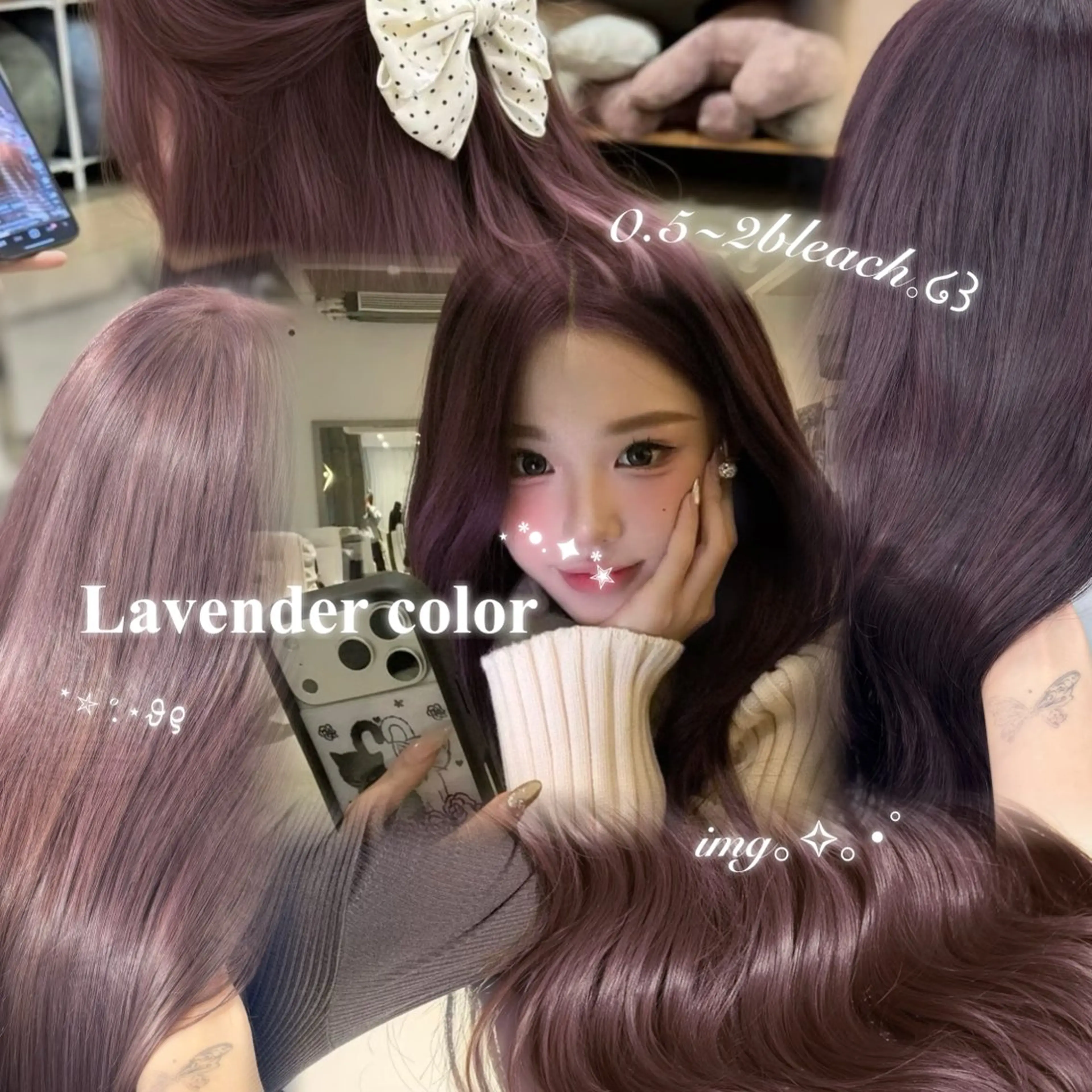 セミロング カラー ヘアアレンジ ヘアカラー トリートメント ヘッドスパ ヘアセット 🤍淡色ピンク&ラベ ンダーYUKI🤍のヘアスタイル