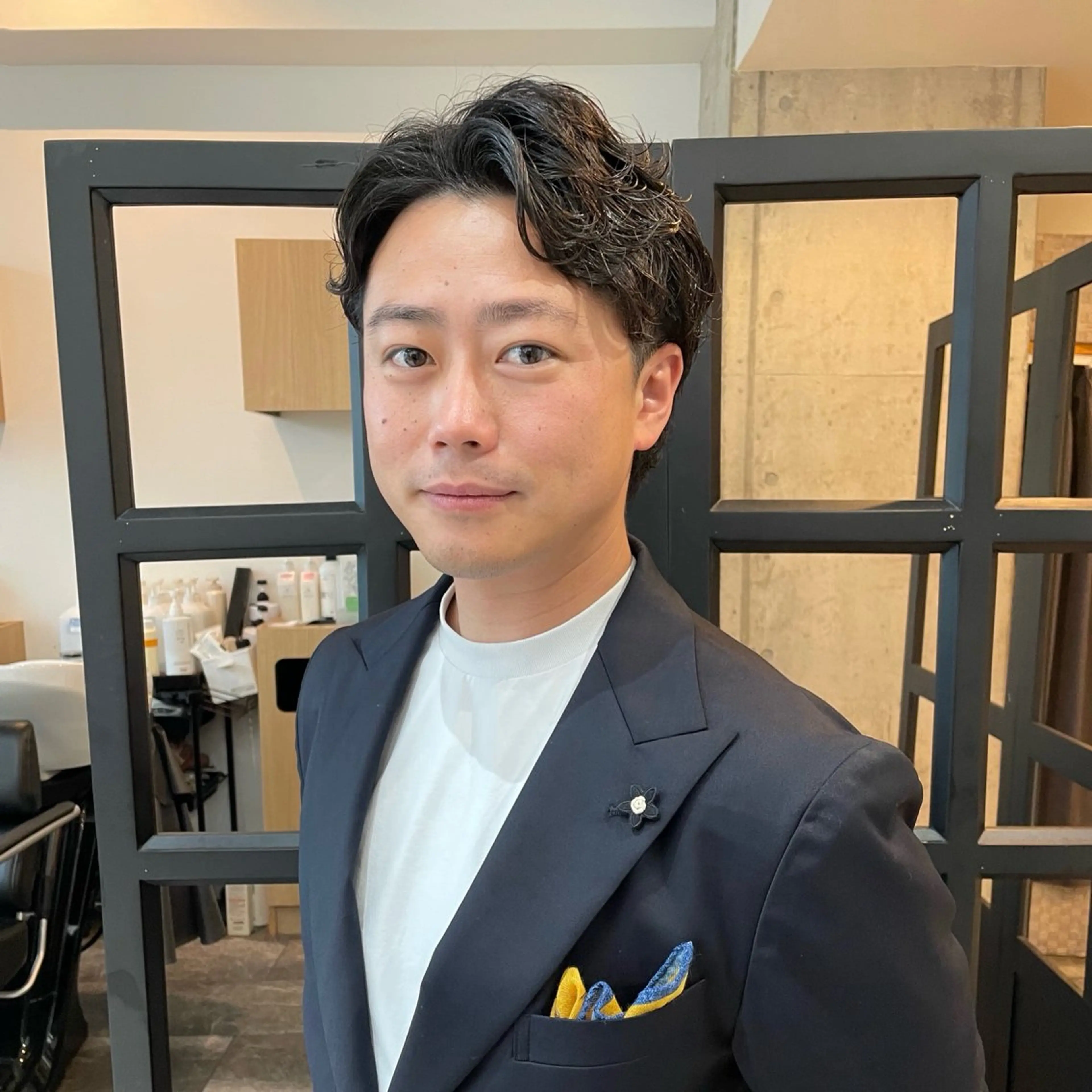 ショート パーマ メンズ ビジネス メンズパーマ メンズショート ショートヘア カット パーマ 堀江将太朗/恵比寿/ メンズカットのヘアスタイル