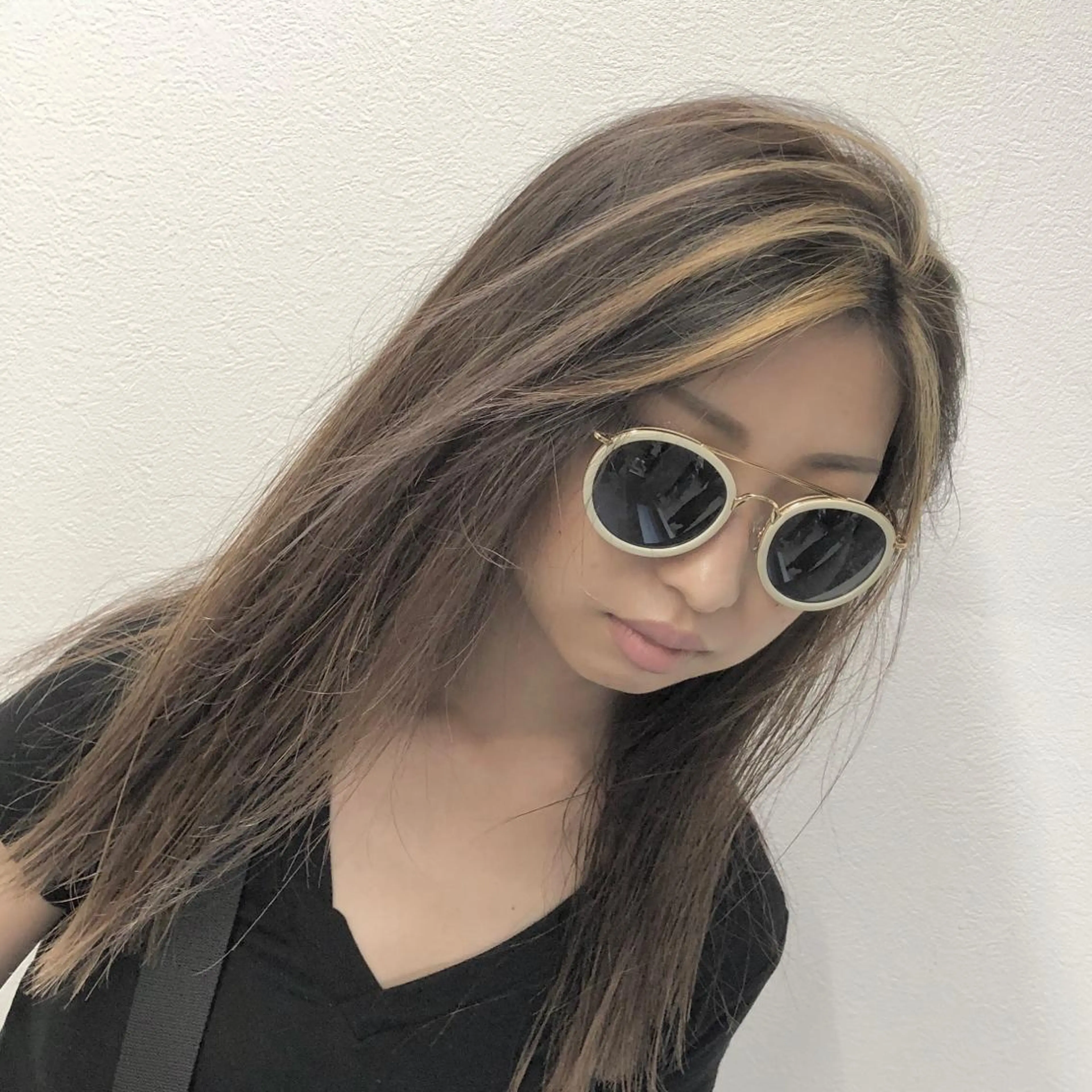 セミロング カラー ショートボブ シールエクステ バレイヤージュ デザインカラー ハイライトカラー アンドウ ユウ/ レイヤーカット/韓国のヘアスタイル