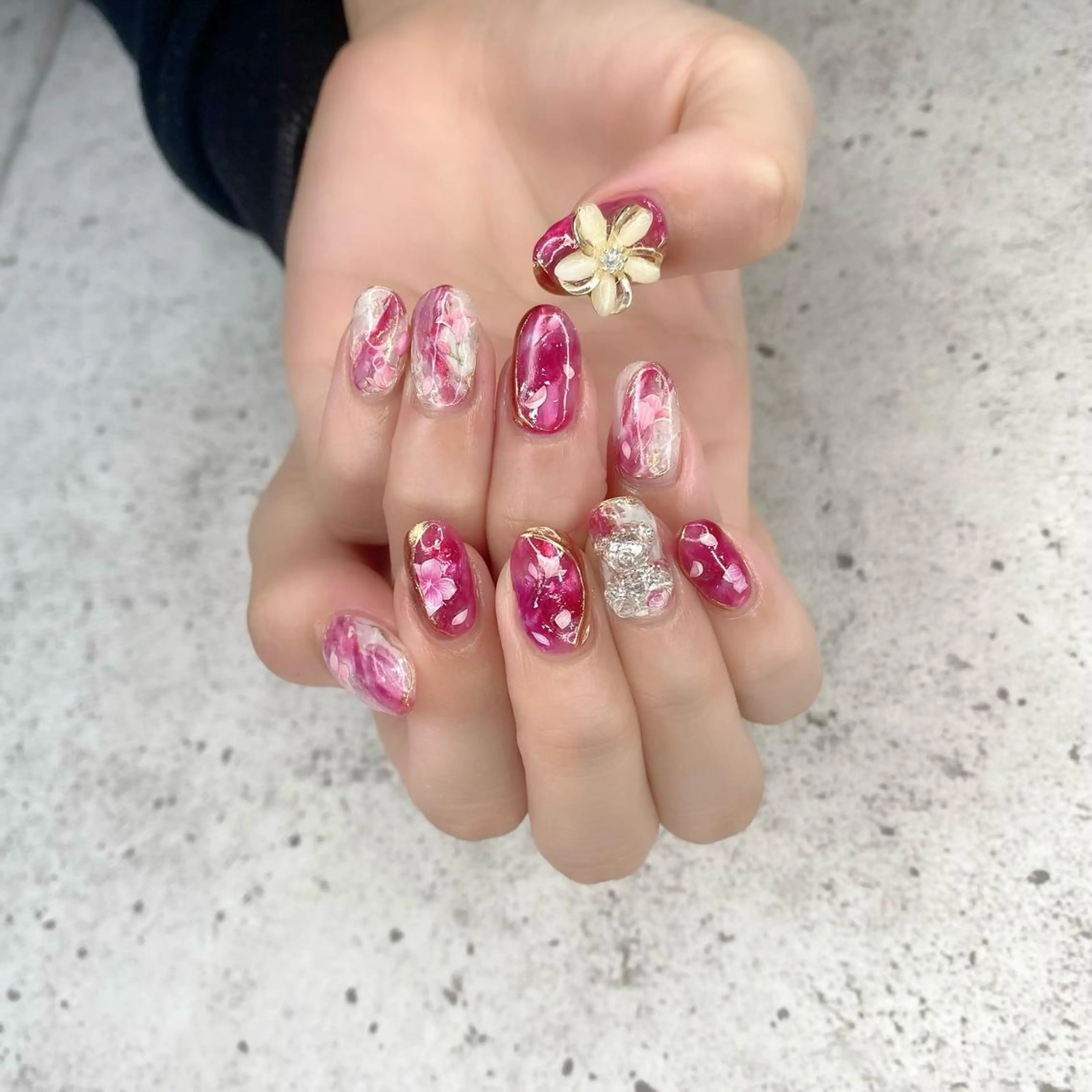 セミロング カラー パーマ ヘアアレンジ メンズ キッズ ネイル マツエク・マツパ アイブロウ アートネイル オーロラネイル フットネイル 大理石ネイル(マーブル) ニュアンスネイル ハンドネイル Salon Kのネイルデザイン