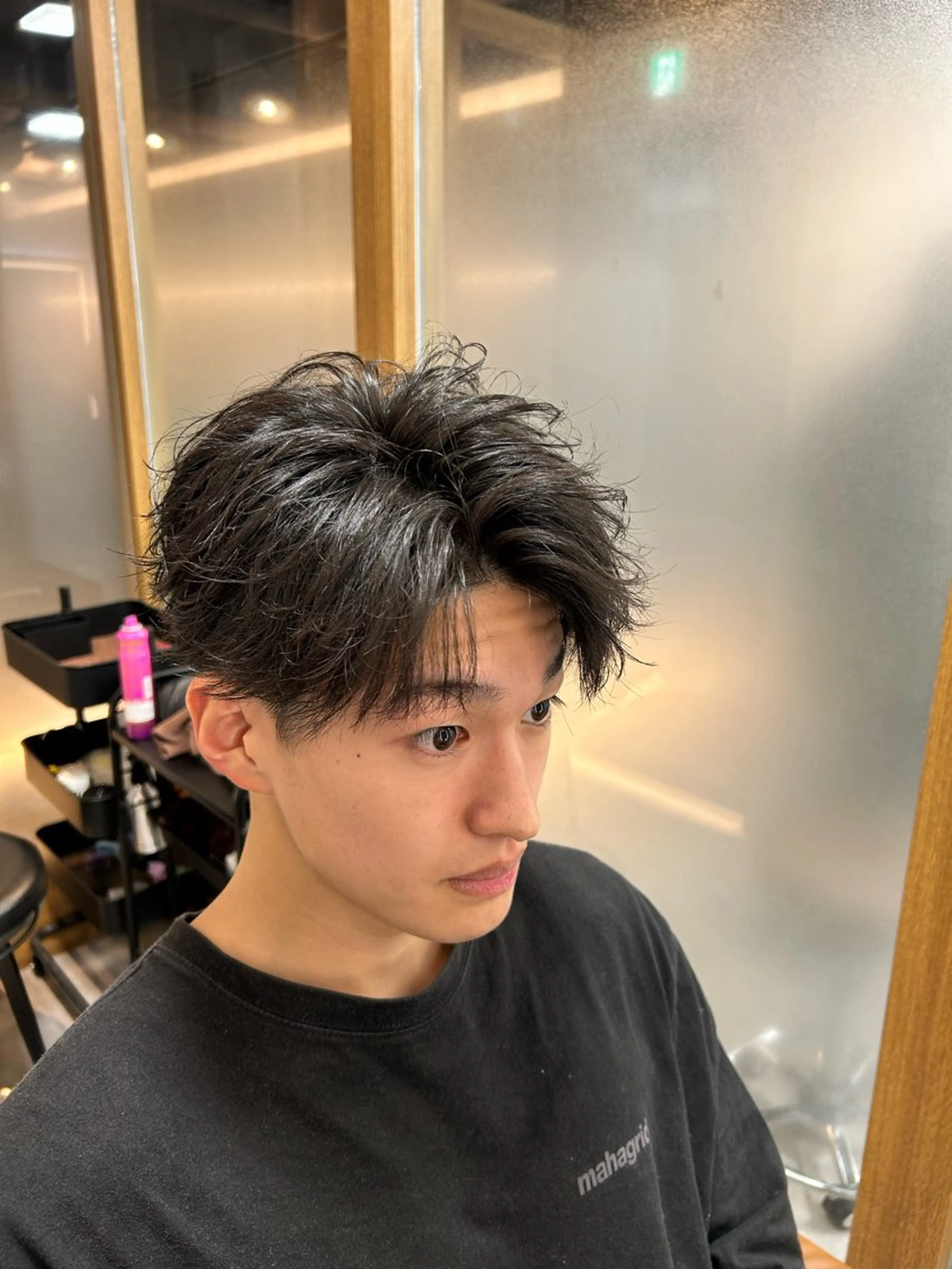 ショート カラー パーマ メンズ カット パーマ メンズ特化 👑YUTAのヘアスタイル