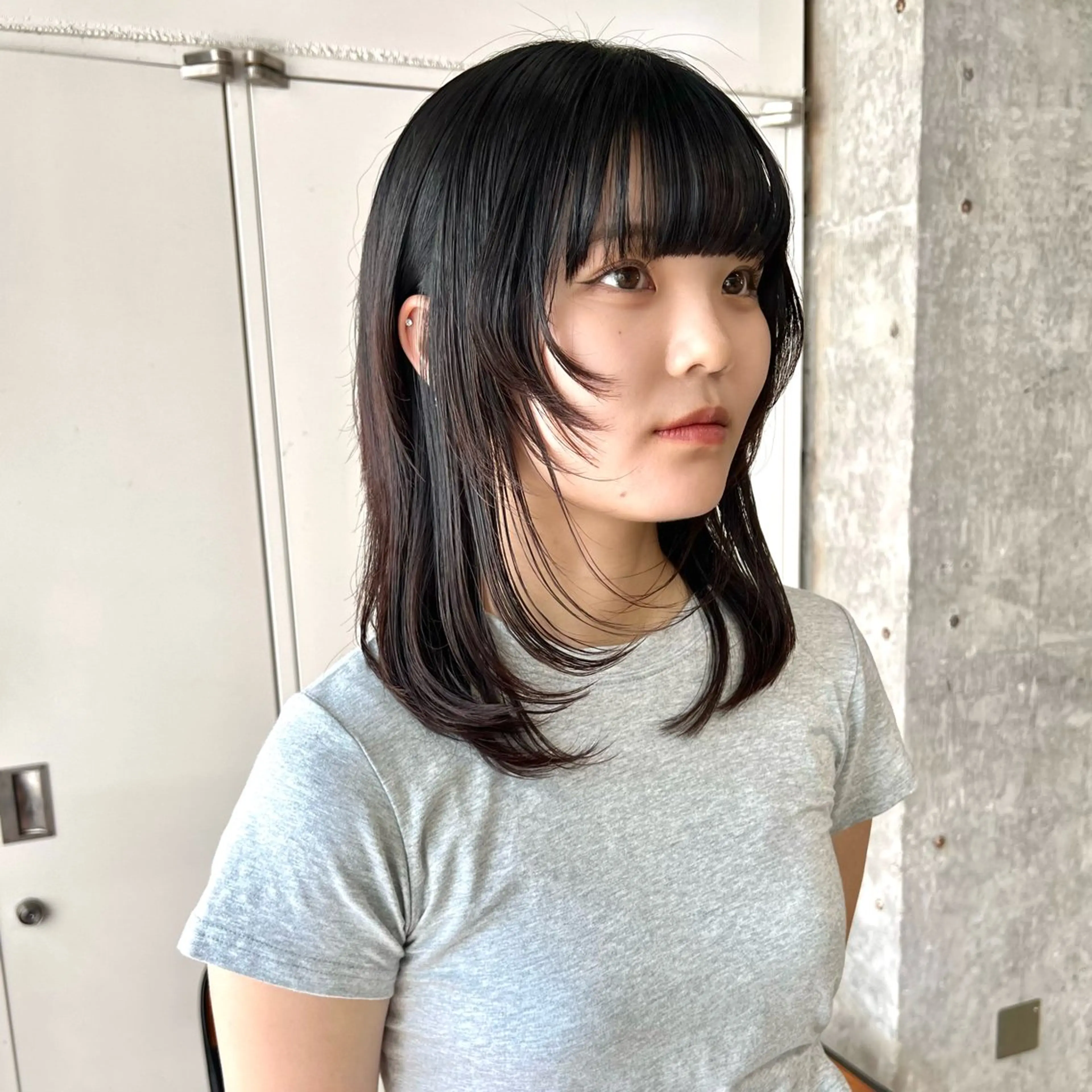 セミロング レイヤーカット カット 韓国ヘア /男女☘️ 細江 美紅のヘアスタイル