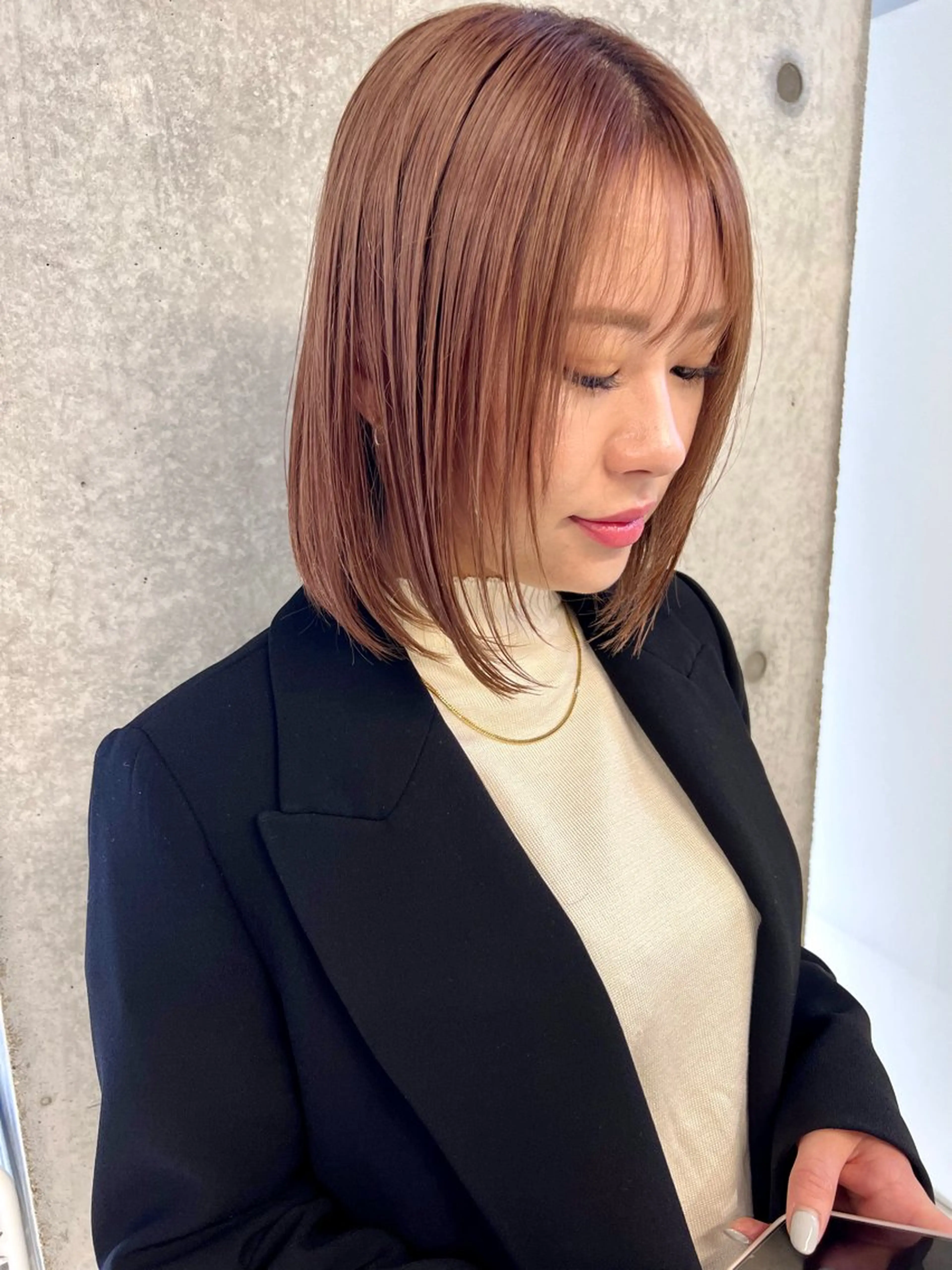 ミディアム ボブレイヤー ボブ レイヤーカット メンズカットパーマ /カラー/Kentoのヘアスタイル