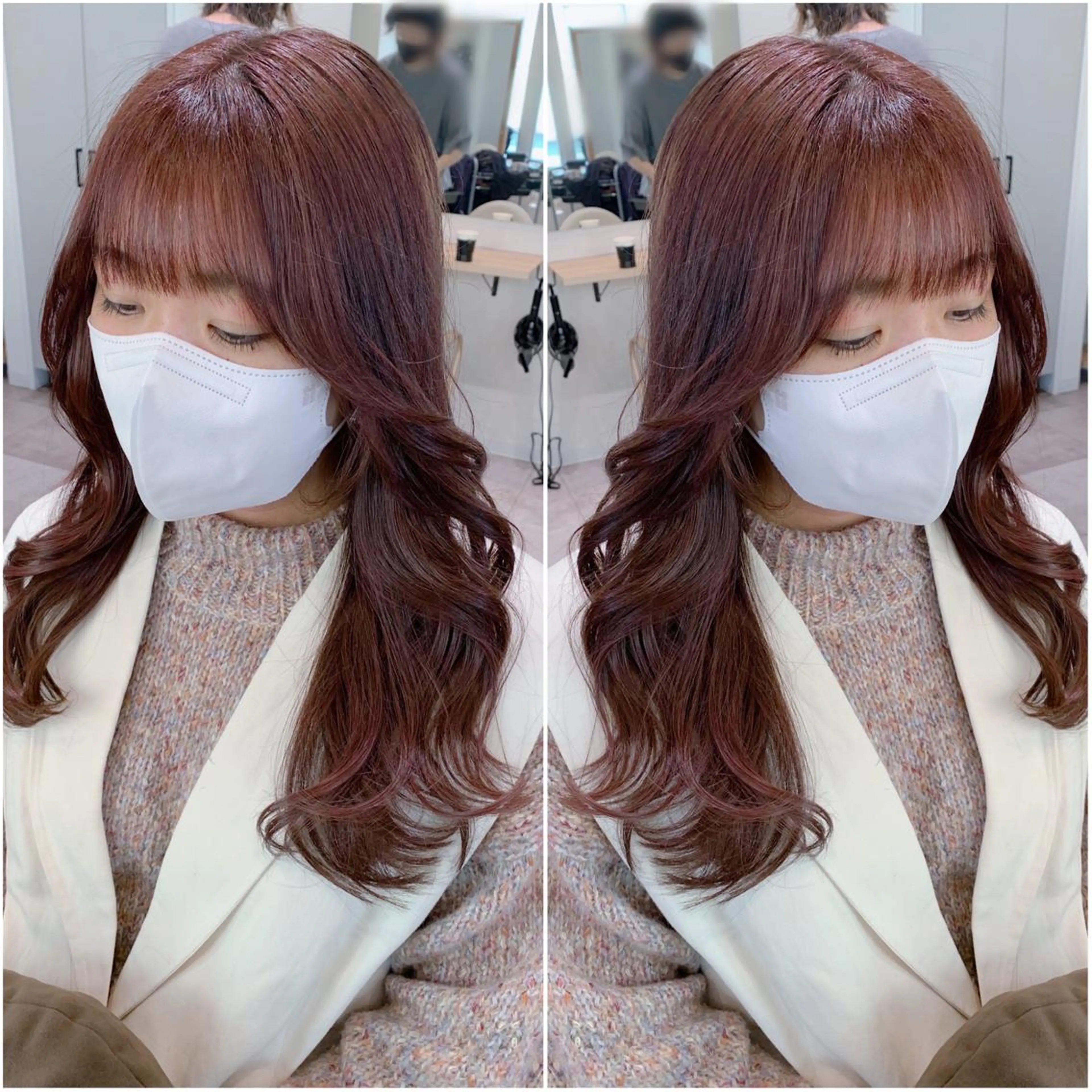 ロング カラー ヘアアレンジ カット ヘアカラー トリートメント 韓国hair🦋 Nanaのヘアスタイル