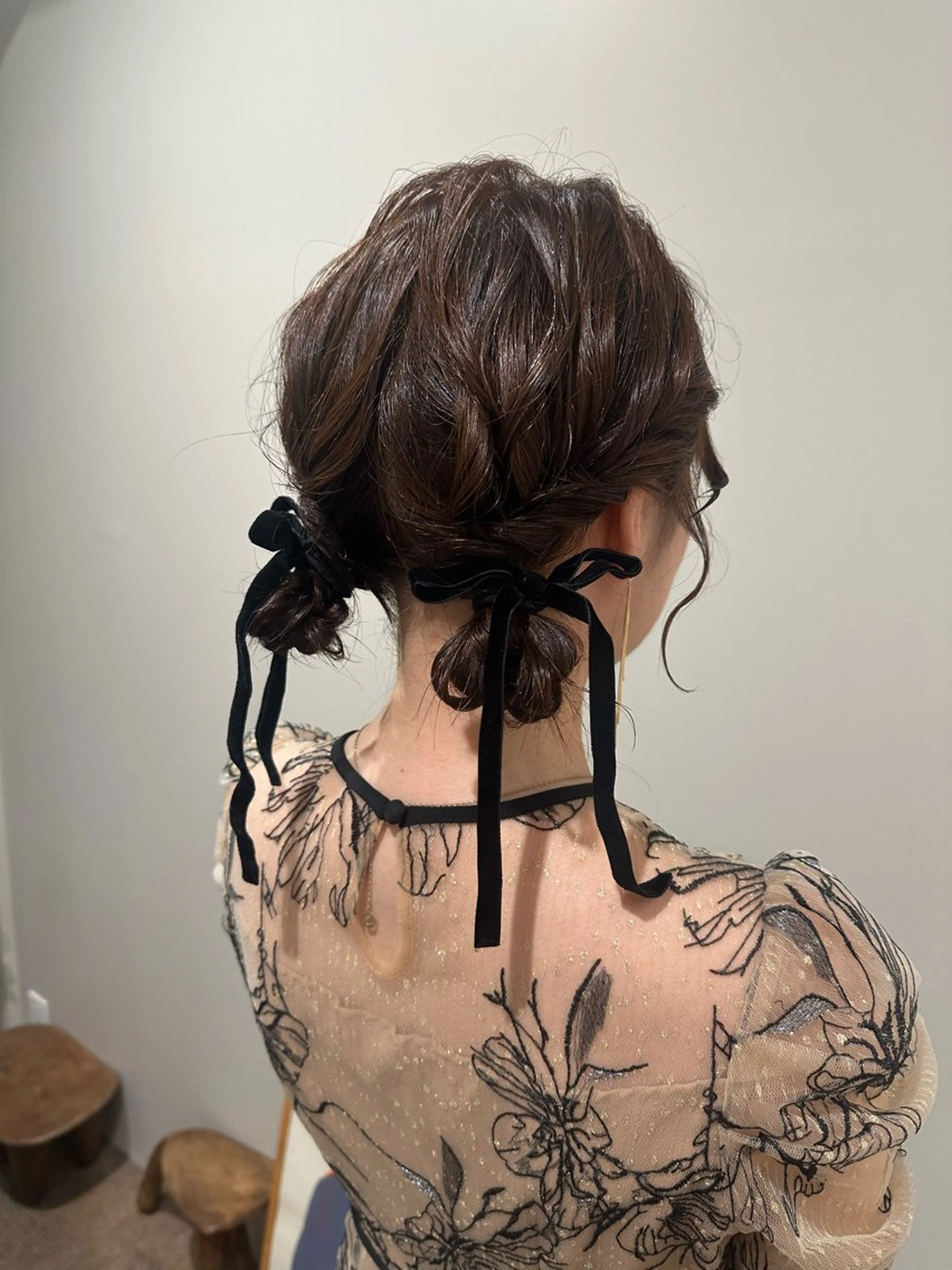 ミディアム カラー ヘアアレンジ ヘアセット hibiki/セット /透明感カラーのヘアスタイル