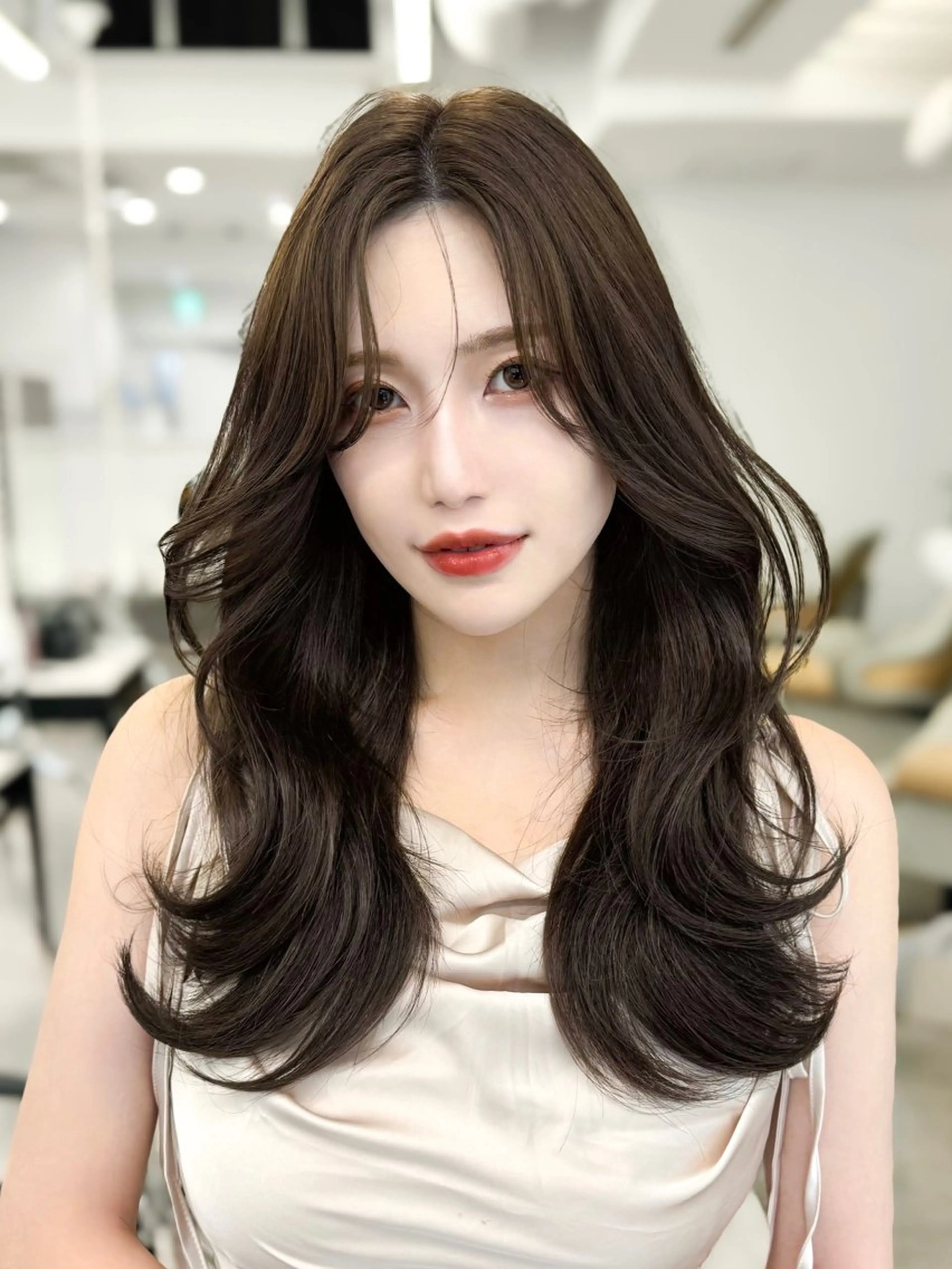 ロング カラー 韓国ヘア♡ 顔まわりカットayaのヘアスタイル