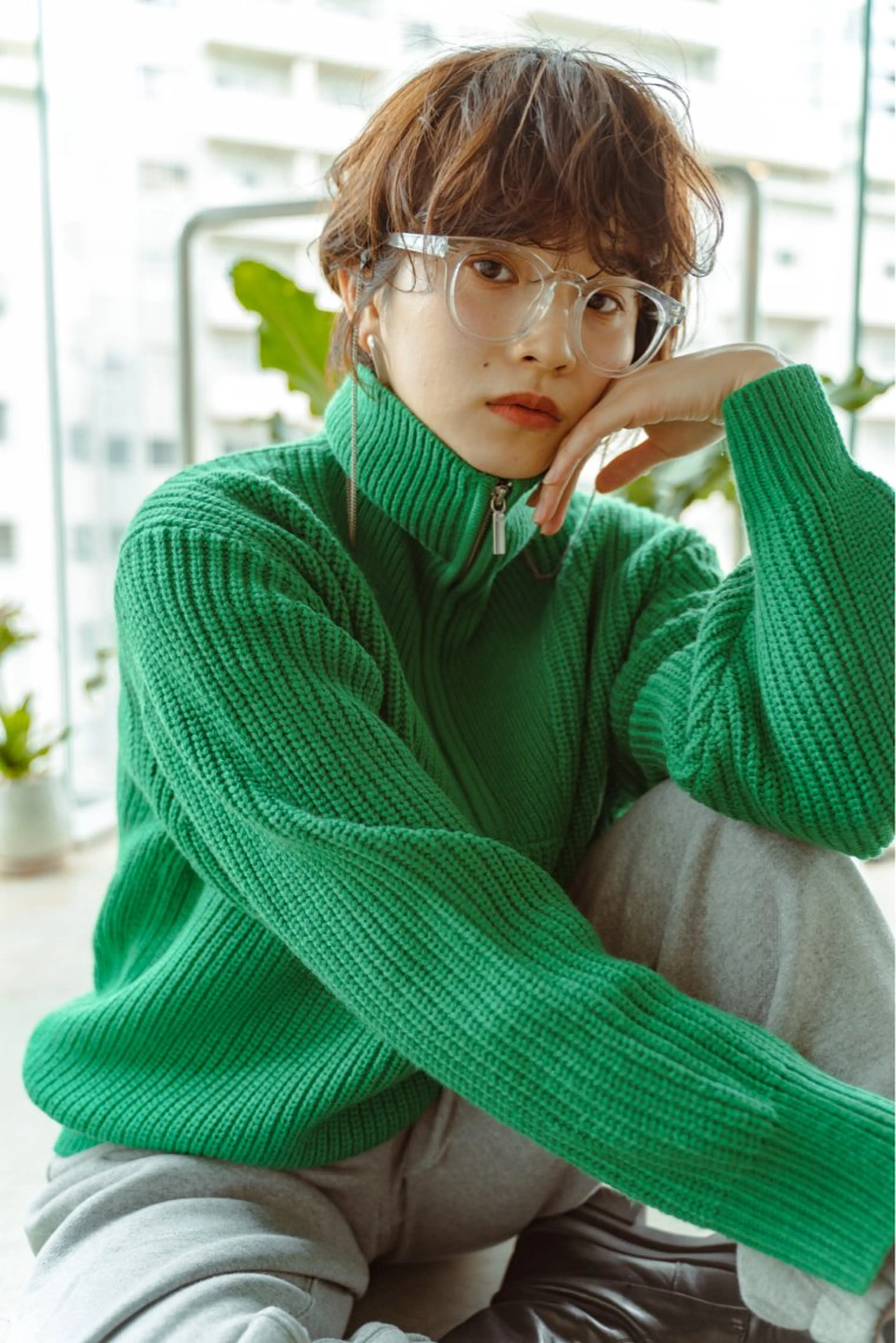 ショート カラー グランジヘア 無造作ヘアHYUGAのヘアスタイル