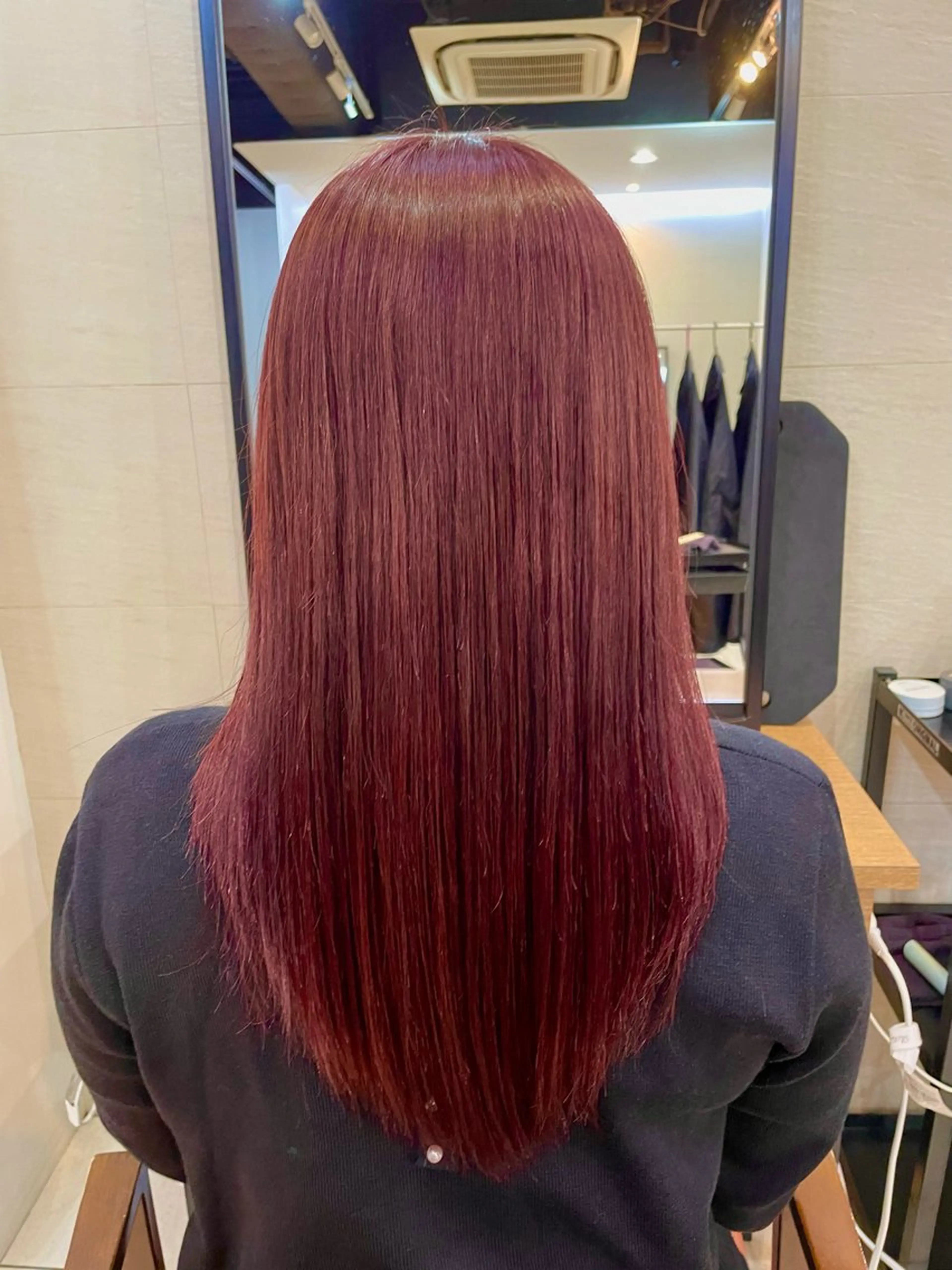 ロング カラー ヘアアレンジ ブリーチ ボルドーカラー ブラウンカラー カシス ダブルカラー ヘアカラー トリートメント 🎈ブリーチなし暖色 カラー/レッド/ゆいのヘアスタイル