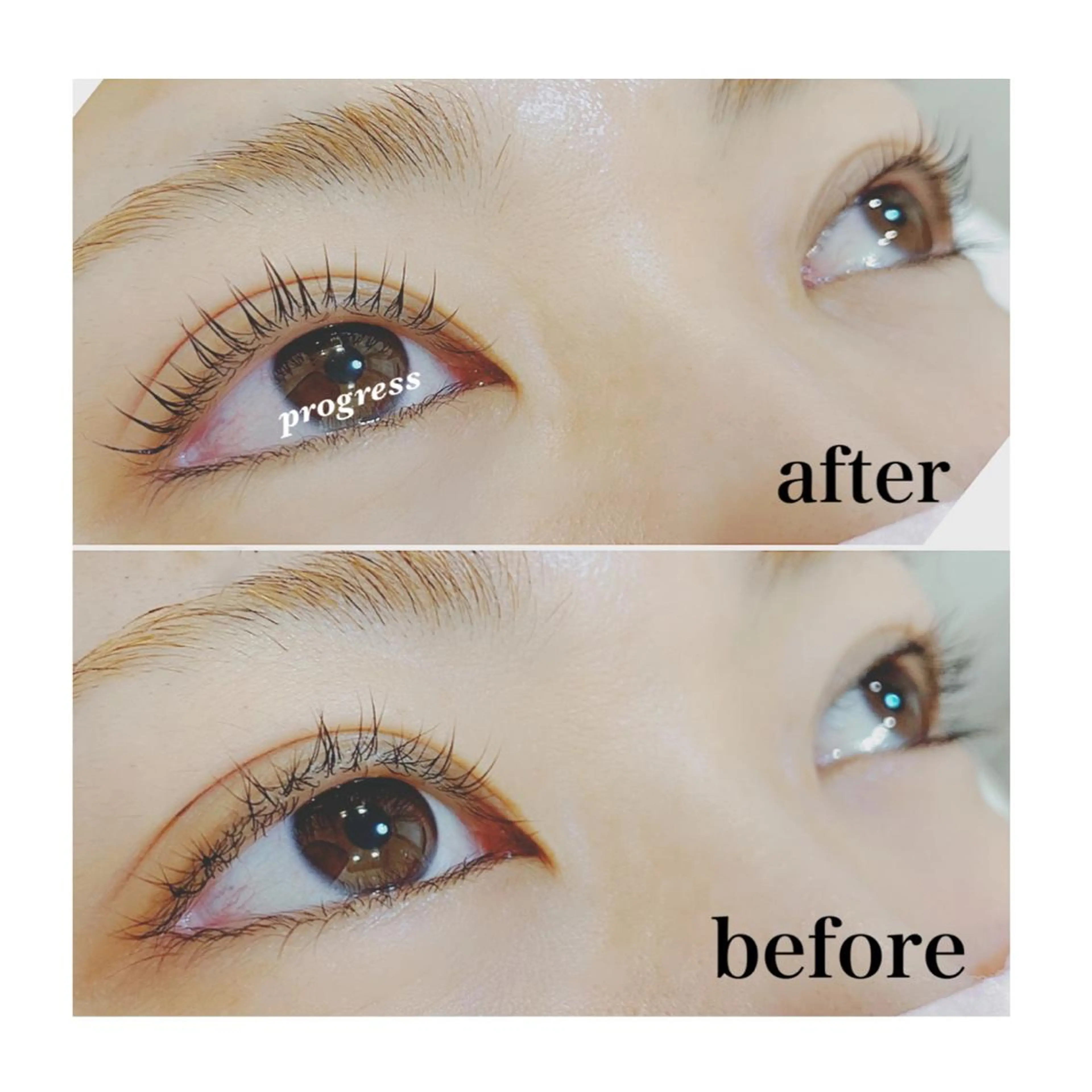 マツエク・マツパ カラーマツエク フラットラッシュ まつげパーマ セーブル 一重×まつ毛パーマ progress つくばのマツエク・マツパデザイン