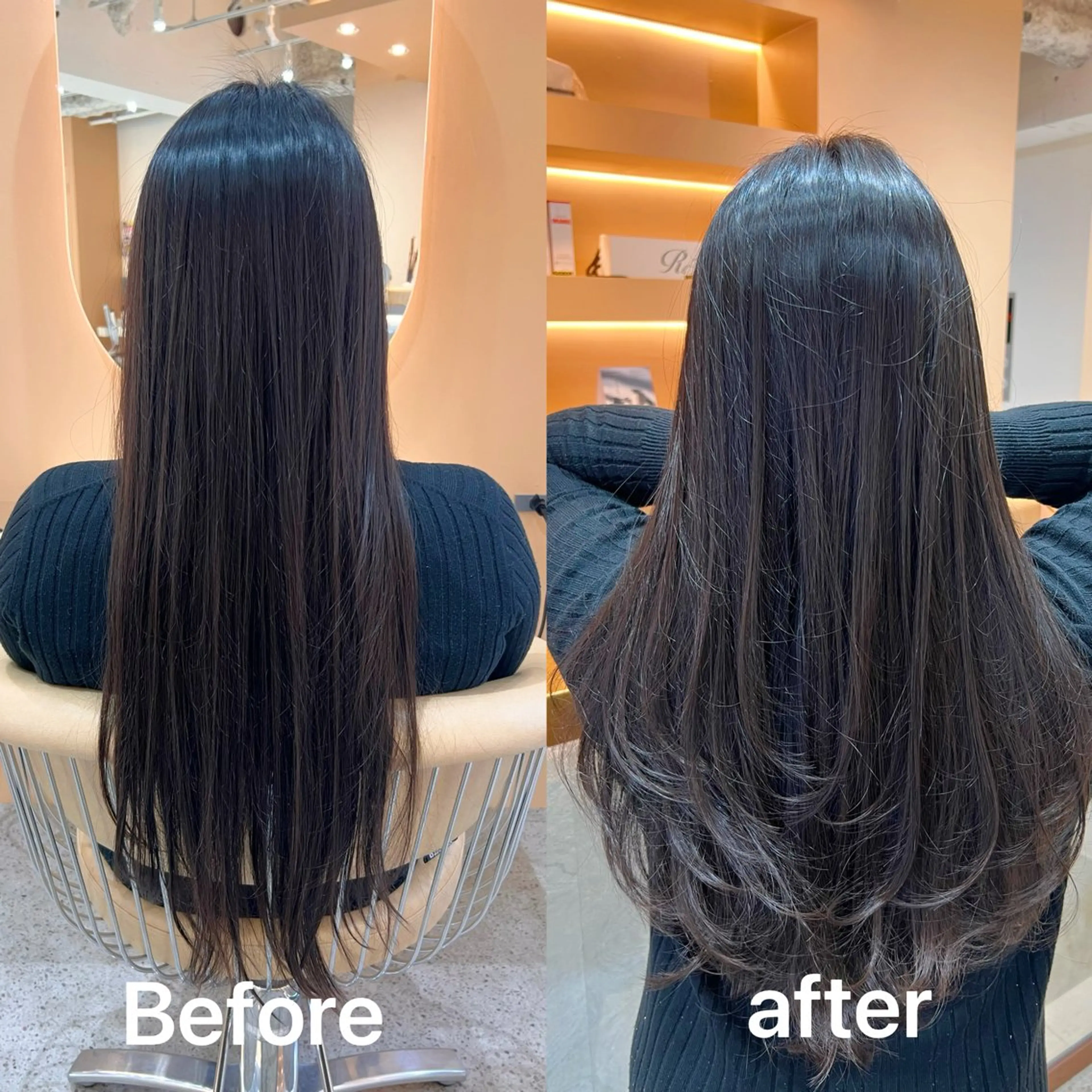 セミロング レイヤーカット カット 💕韓国レイヤー× 髪質改善 宮内諒のヘアスタイル