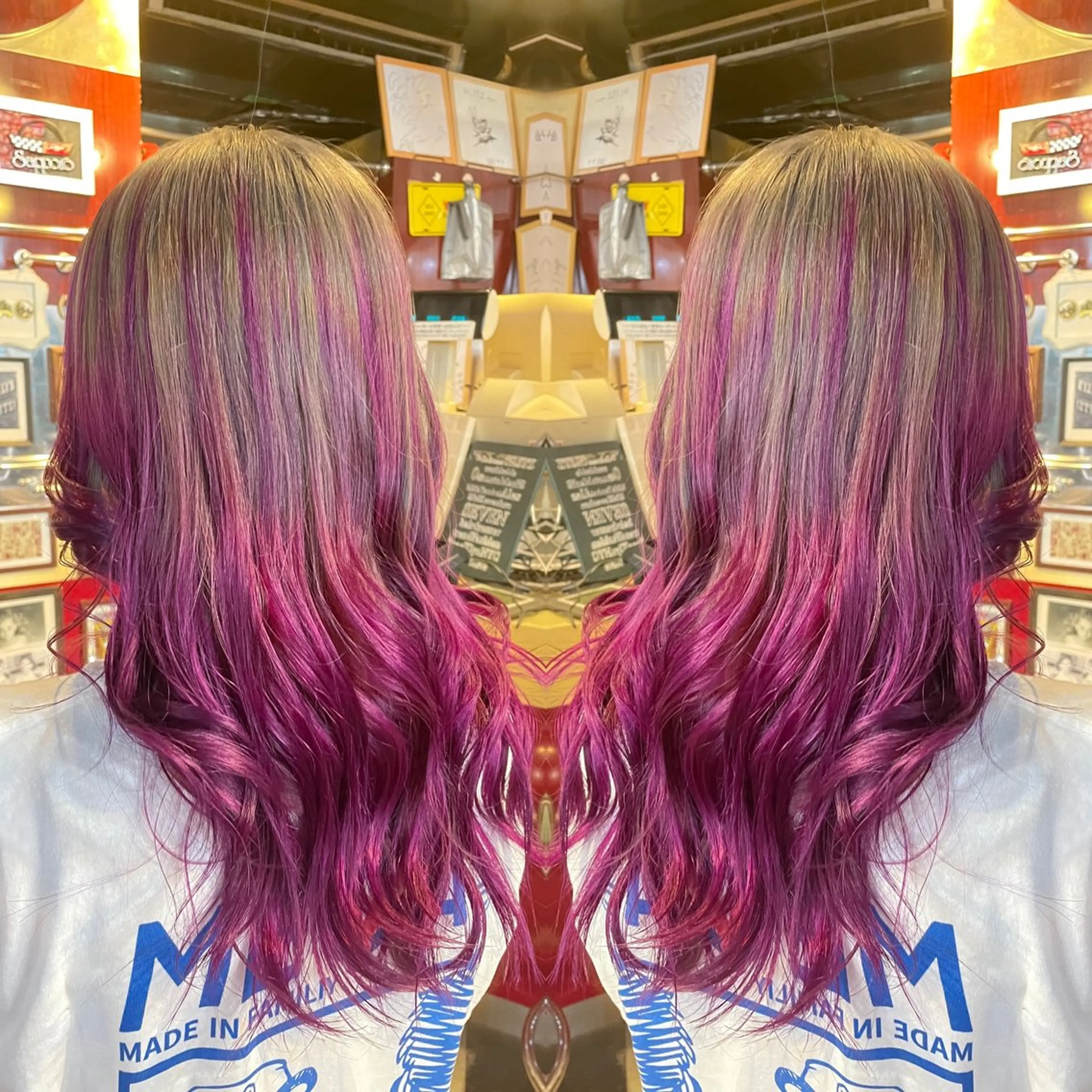 セミロング カラー グラデーションカラー 👑派手髪/カット 👑ANRYのヘアスタイル