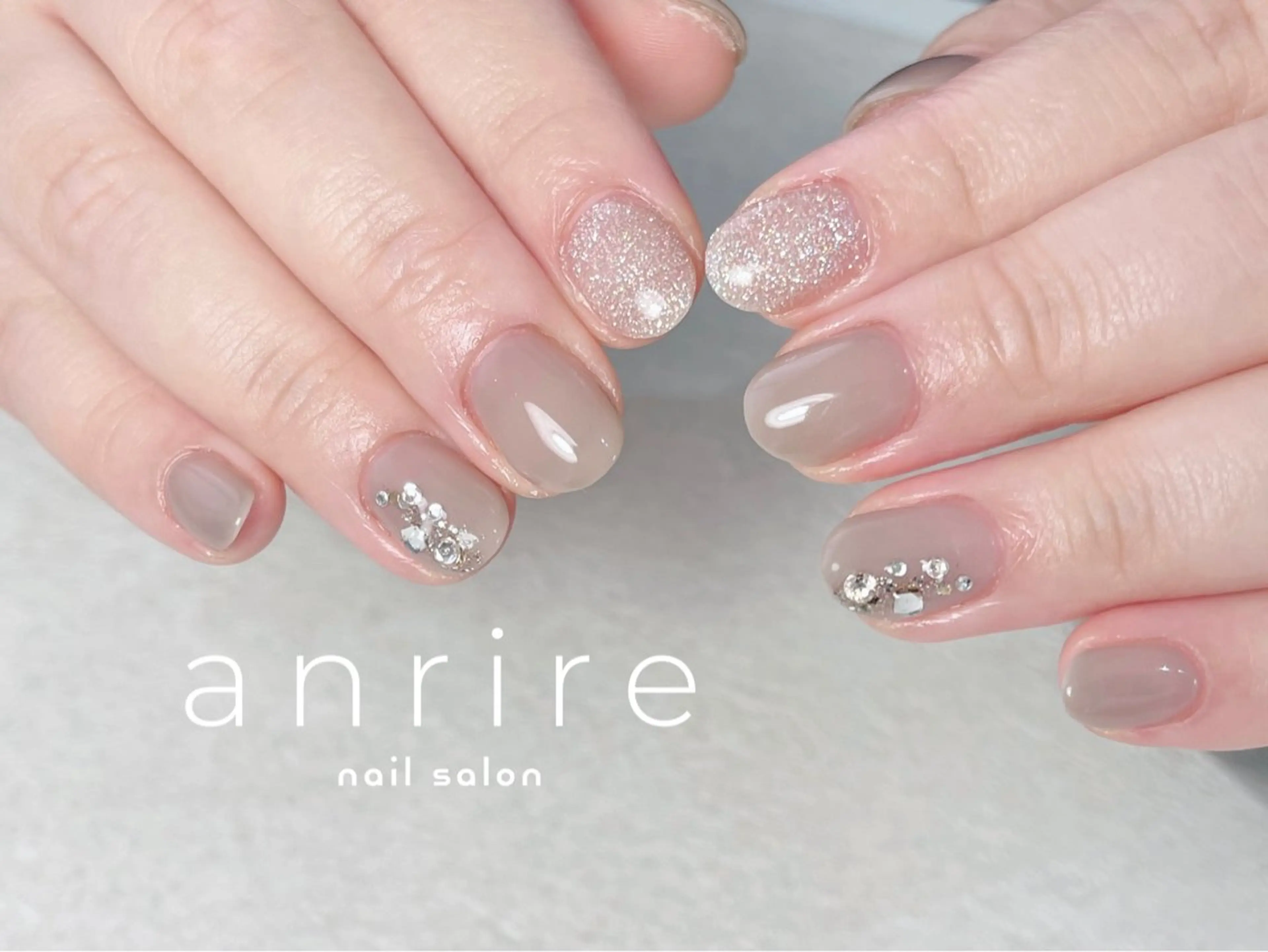 ネイル フラッシュネイル ジェルネイル キラキラネイル ラメ(グリッター) パラジェル ハンドネイル nailsalon anrireのネイルデザイン