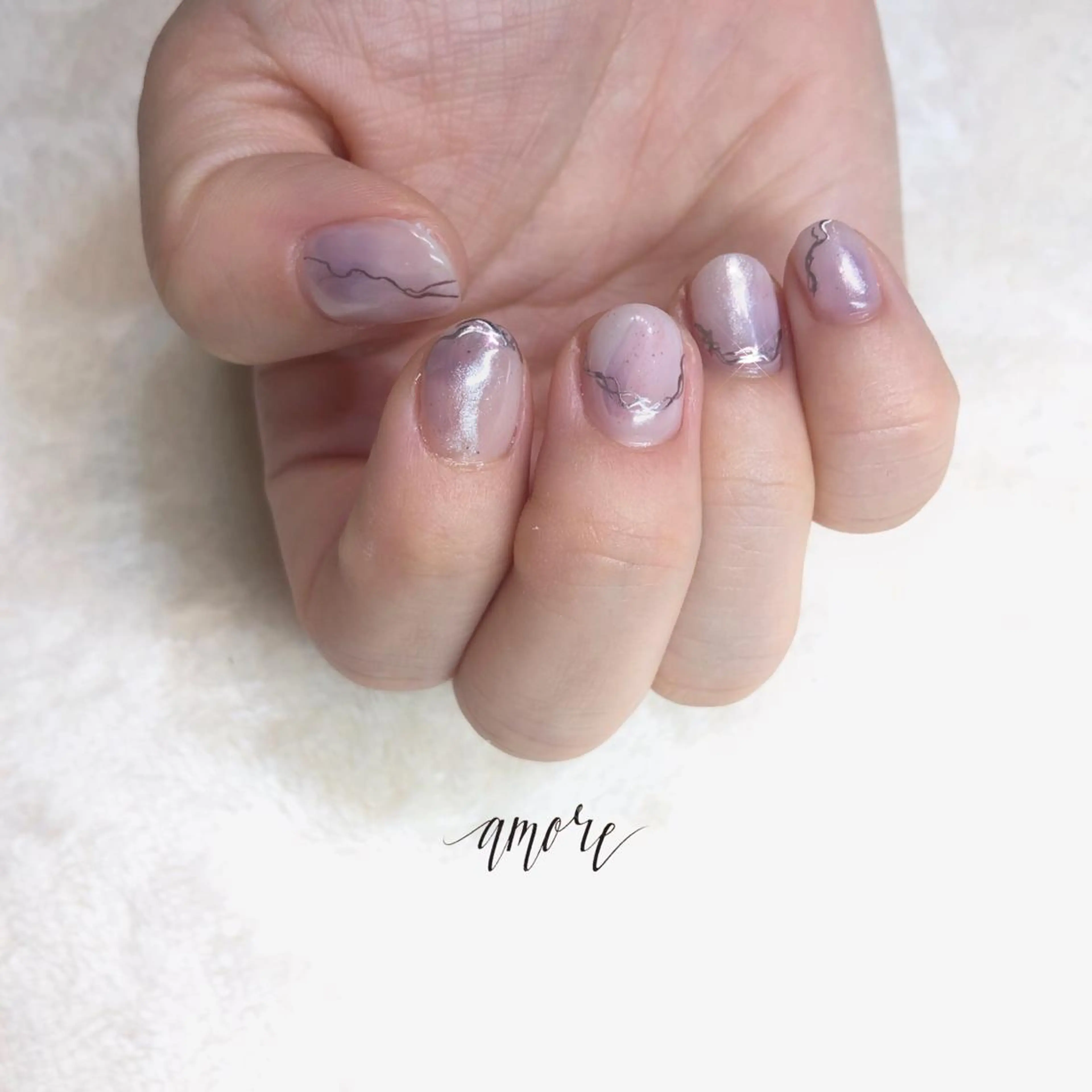 ネイル ジェルネイル ミラーネイル ニュアンスネイル 春ネイル You kyehwaのネイルデザイン