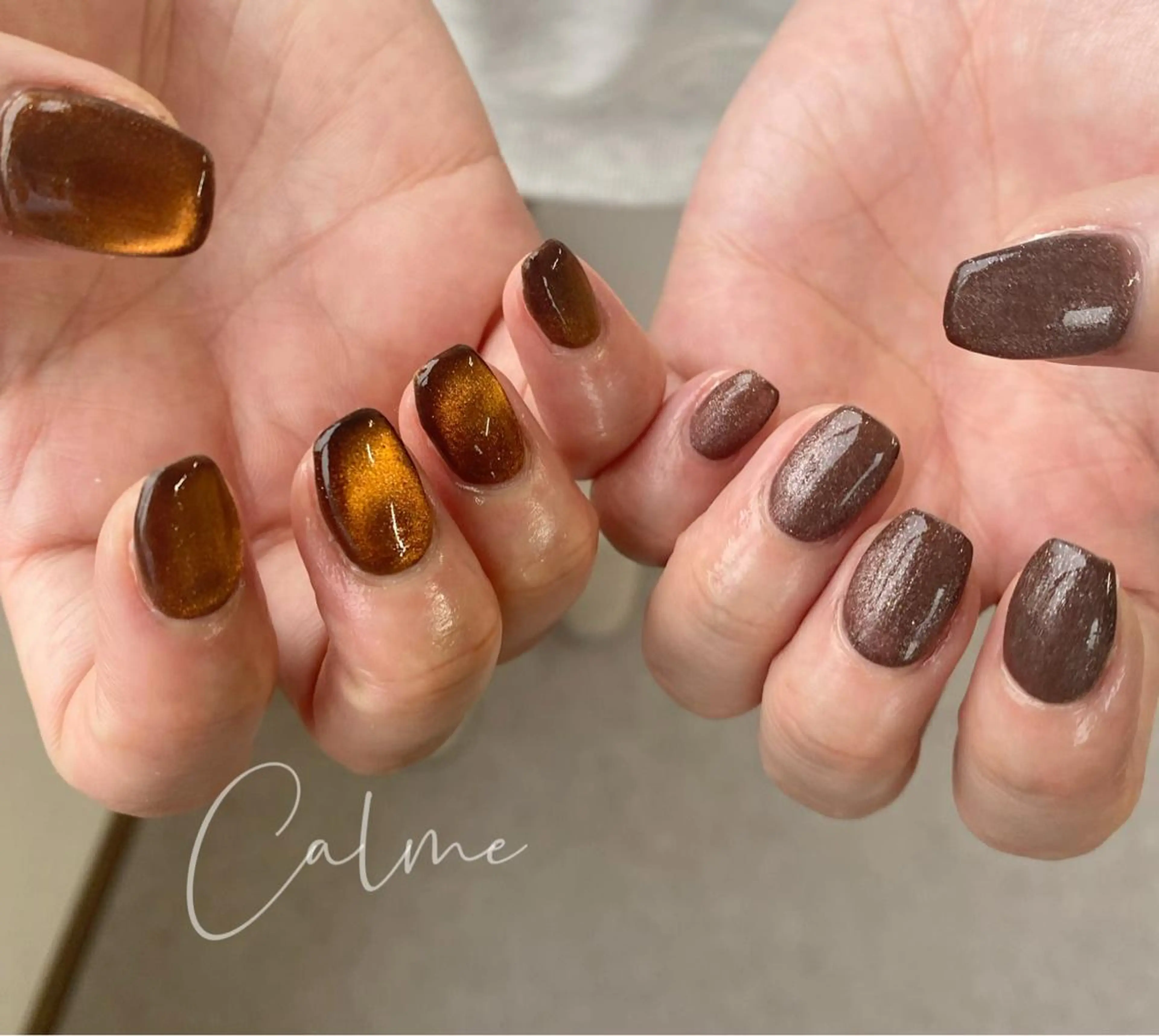 ショート カラー ネイル Nailsalon Calmeのネイルデザイン