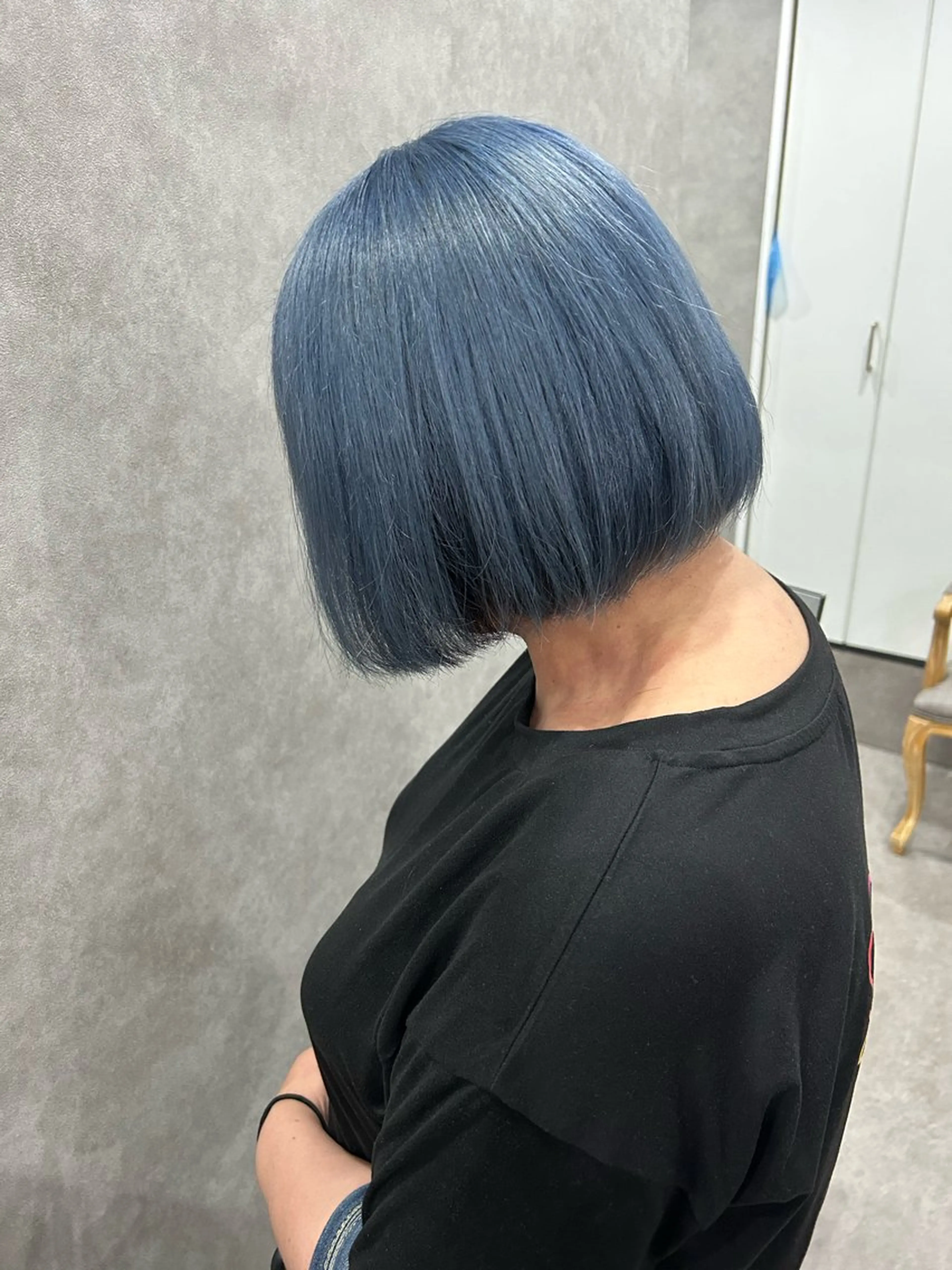 ショート カラー 黒髪 ブルーカラー ヘアカラー トリートメント ミルクティー職人× HIROSEのヘアスタイル