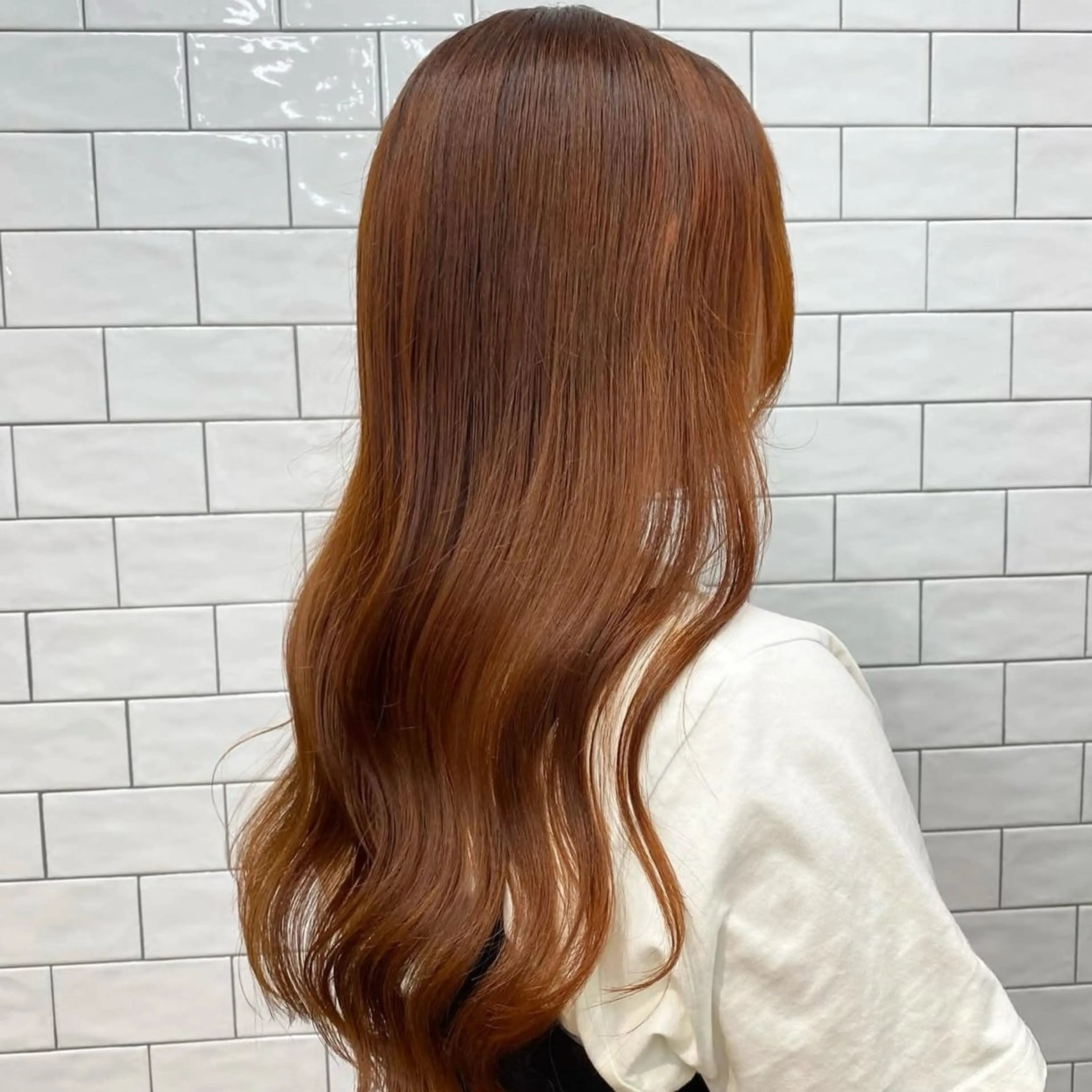 ロング カラー ブリーチ ブラウンカラー ダブルカラー ブリーチなしカラー オレンジ ヘアカラー Koita Rikoのヘアスタイル