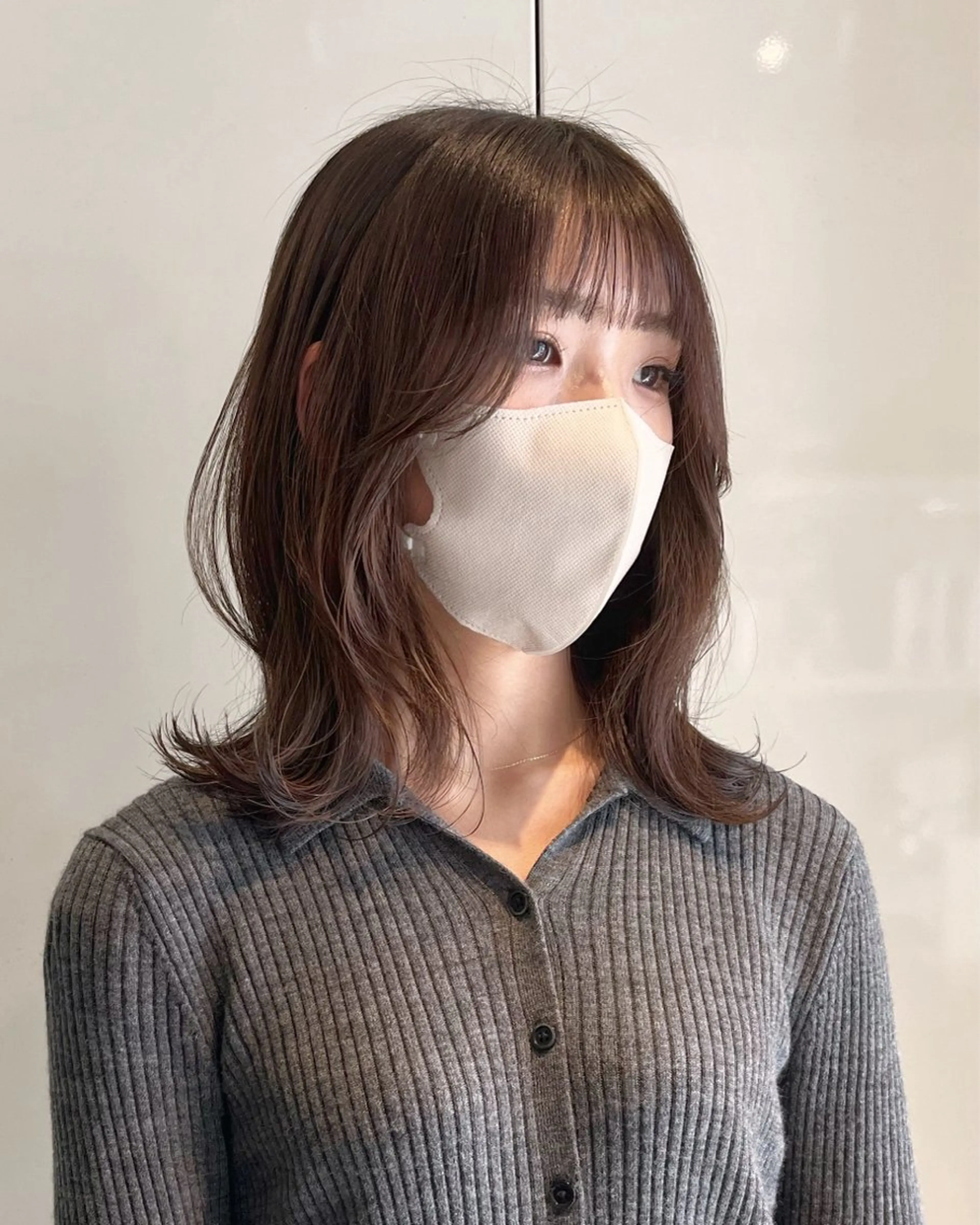 ミディアム カラー かわい りほのヘアスタイル