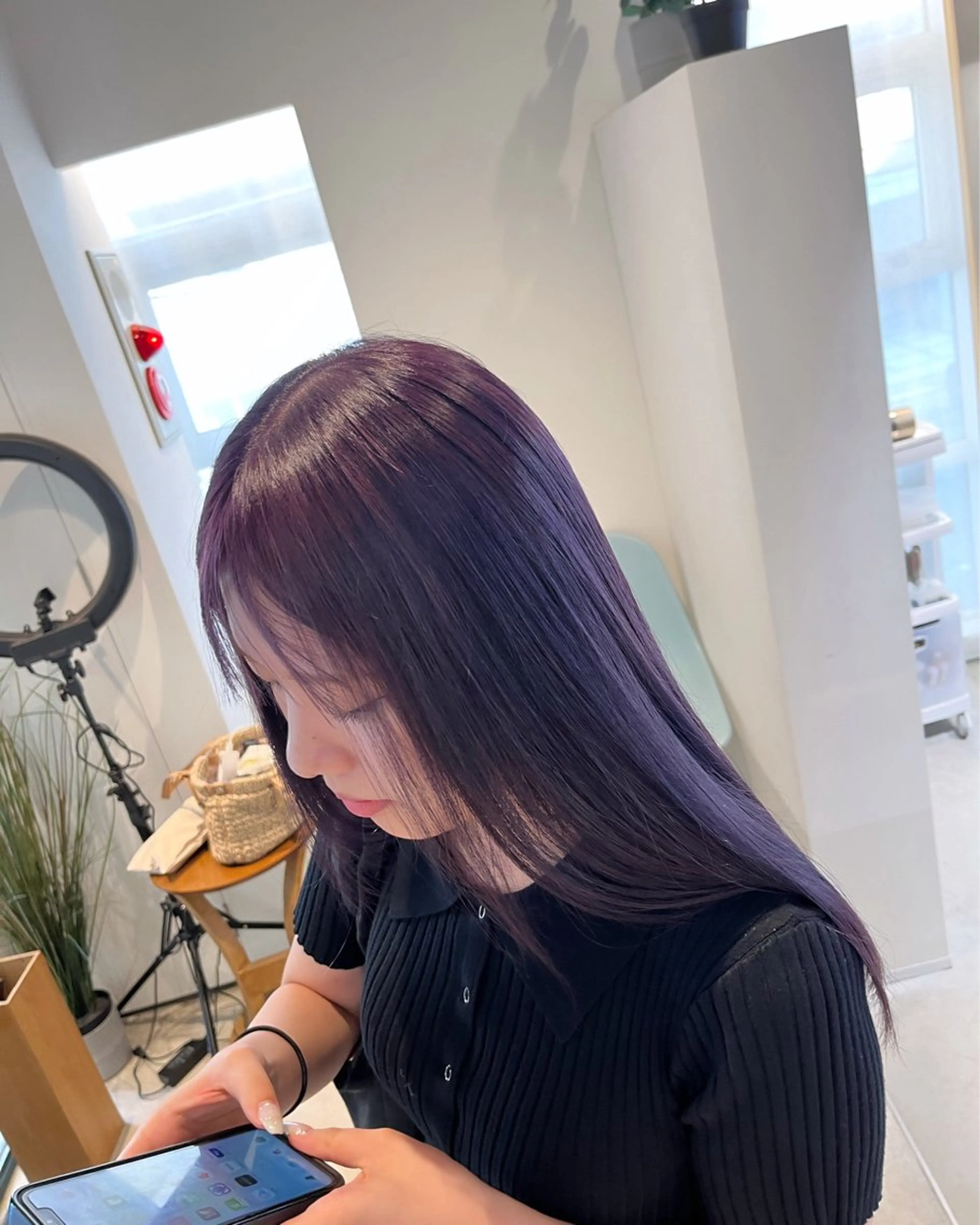 セミロング カラー 艶髪ブリーチ/レイヤ ー/竹本幸希のヘアスタイル