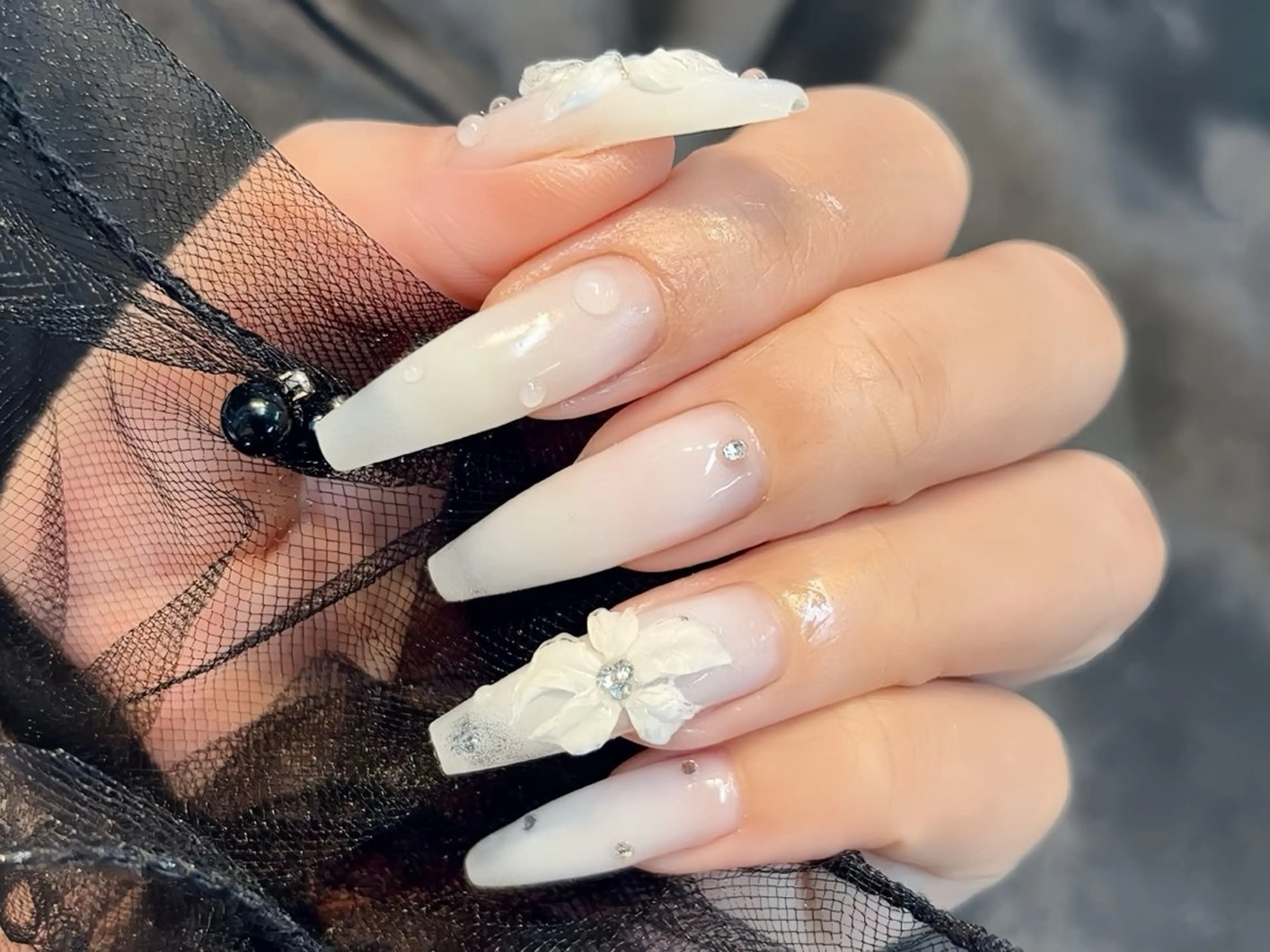 ネイル アートネイル ハロウィン ロングネイル スカルプネイル ネイルチップ Rin Nail 新大久保店のネイルデザイン