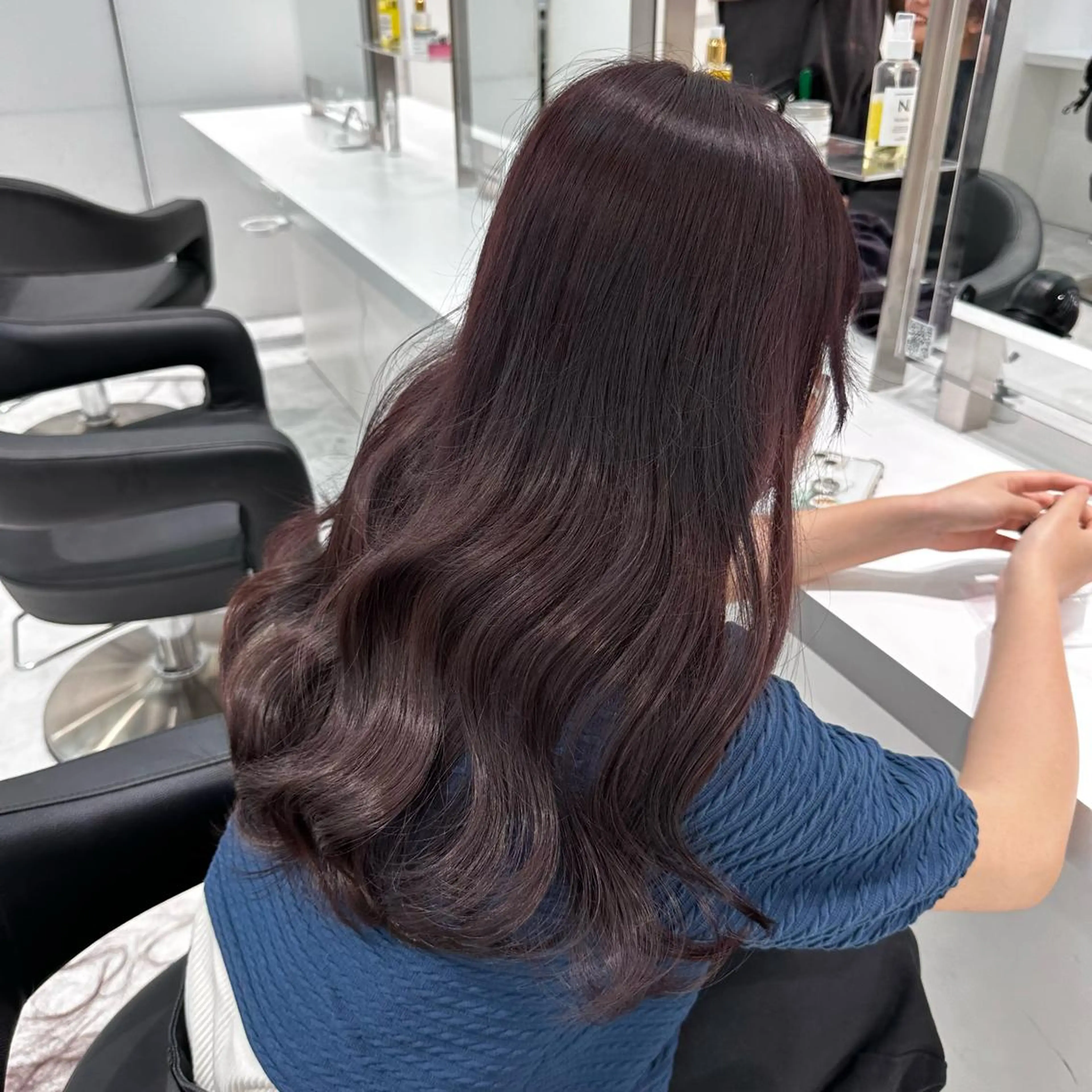 セミロング カラー ヘアカラー トリートメント ヘッドスパ ヘアセット ♡上品韓国髪♡ブラ ウン/SAYATOのヘアスタイル