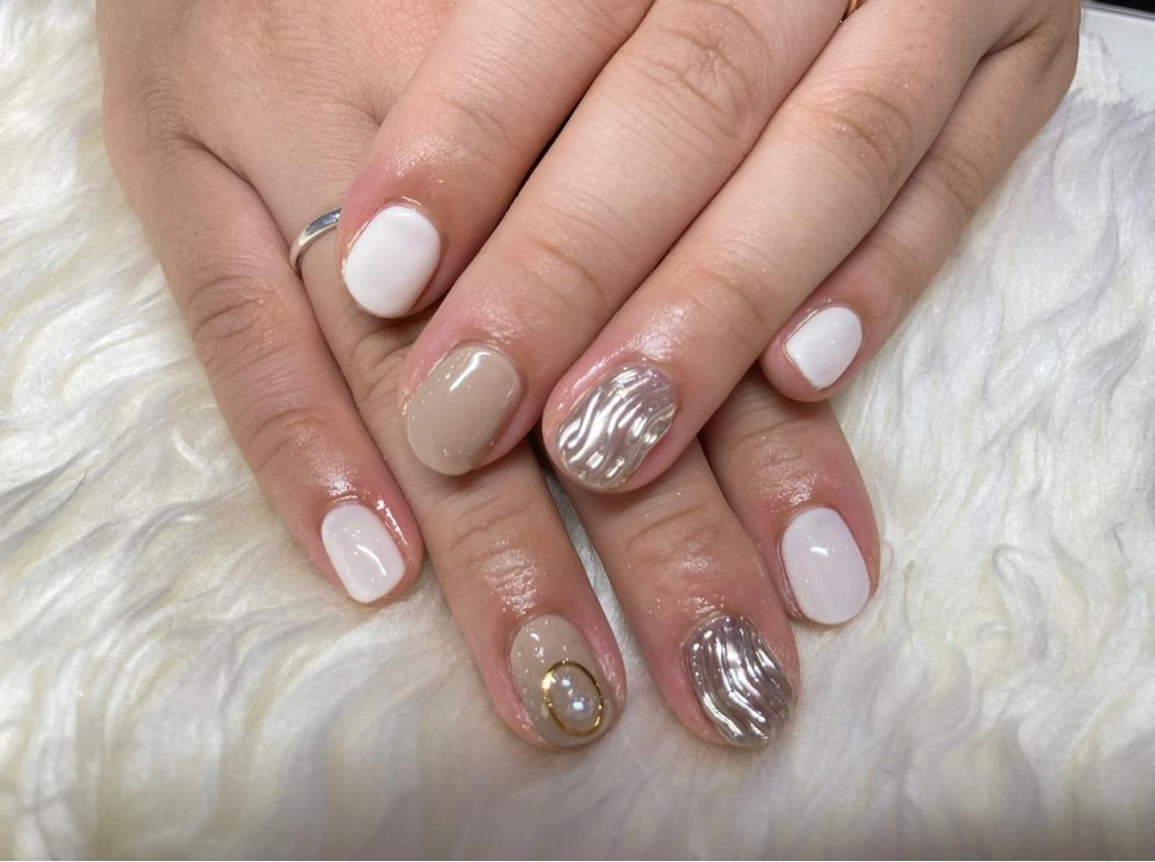 ネイル ジェルネイル 韓国ネイル ミラーネイル ニュアンスネイル パラジェル ハンドネイル Nail&eye Belire 新宿のネイルデザイン