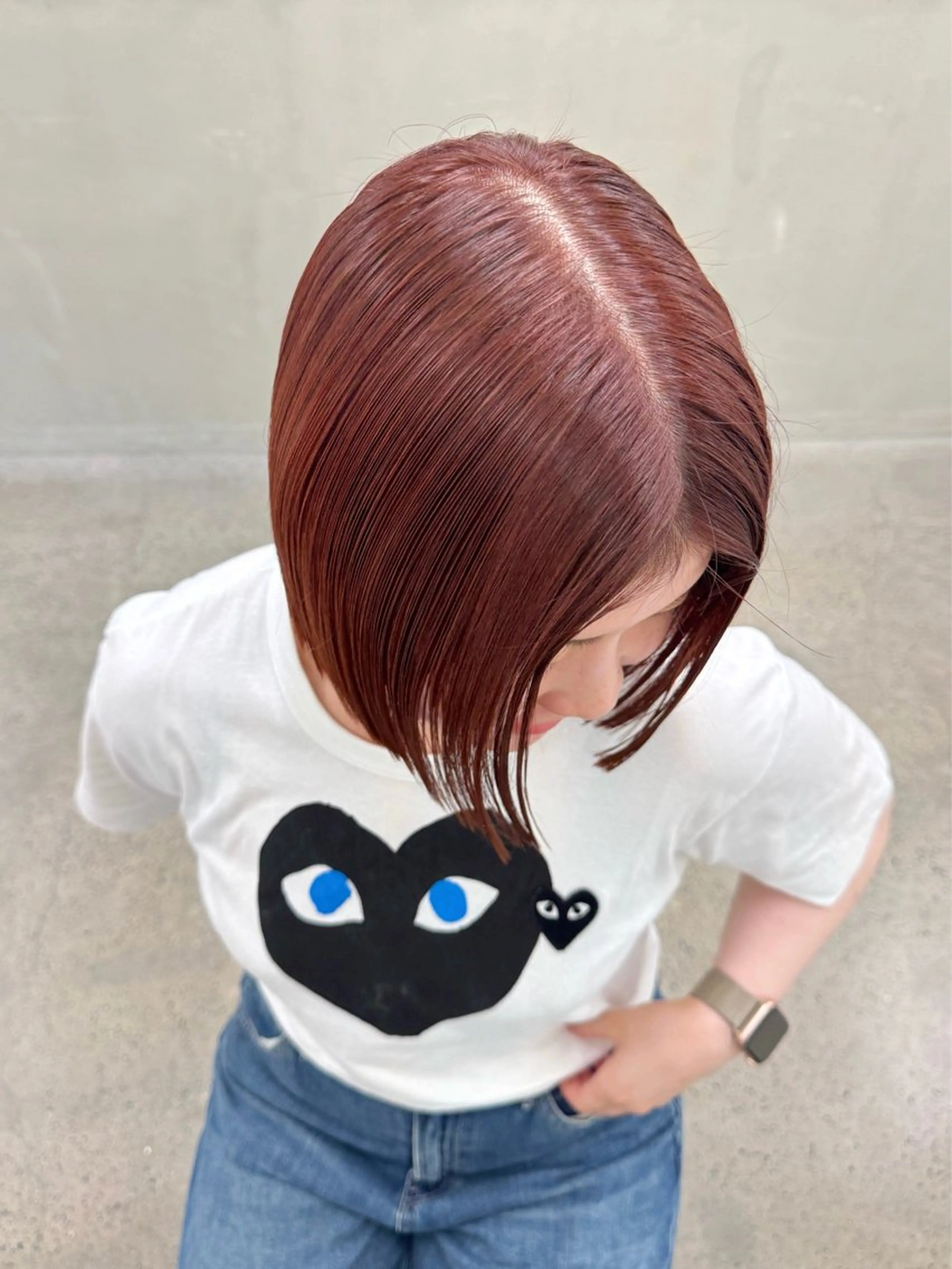 ショート カラー ブリーチ ブリーチなしカラー ayaka/暖色 /ニュアンスボブのヘアスタイル