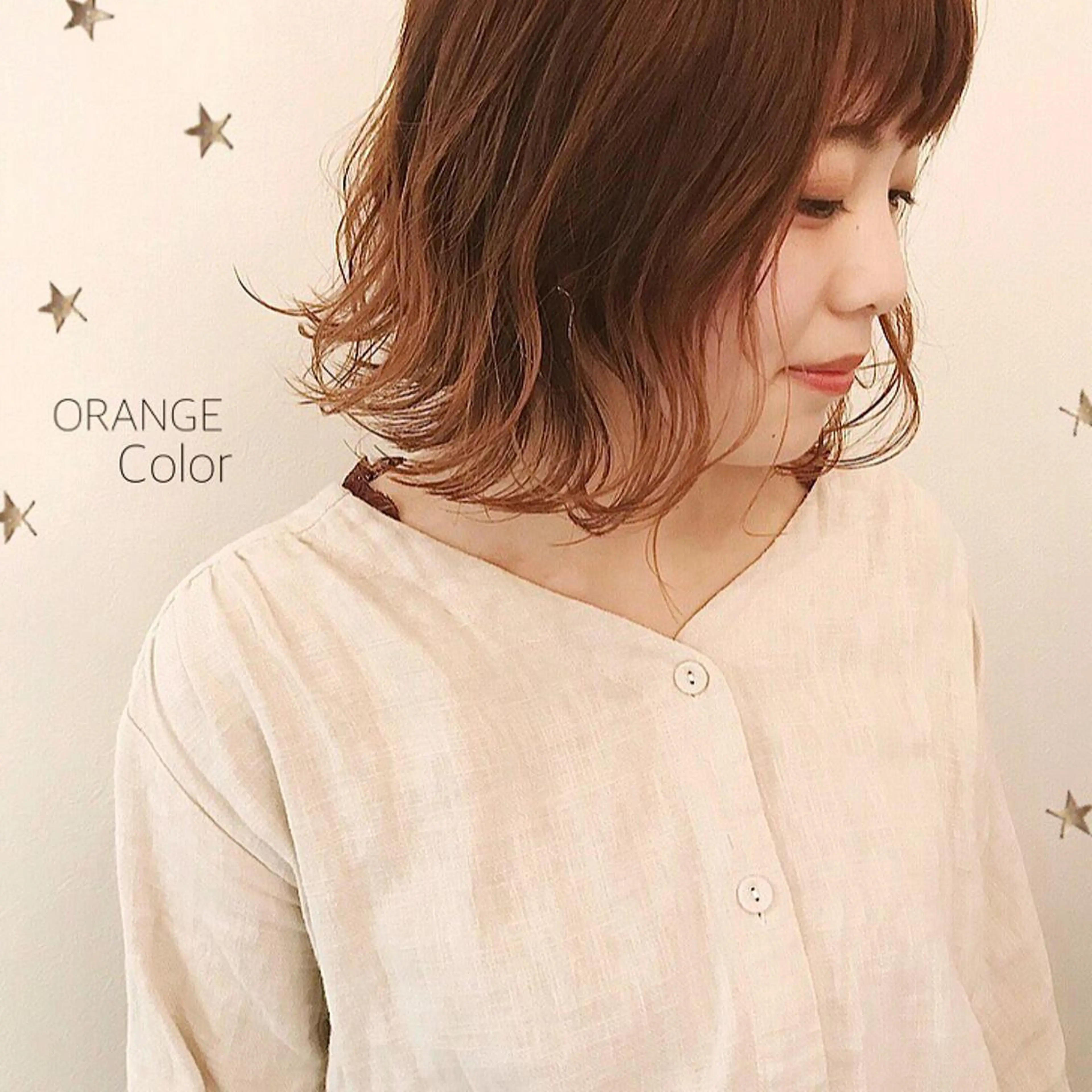 ミディアム カラー 市川 千夏のヘアスタイル