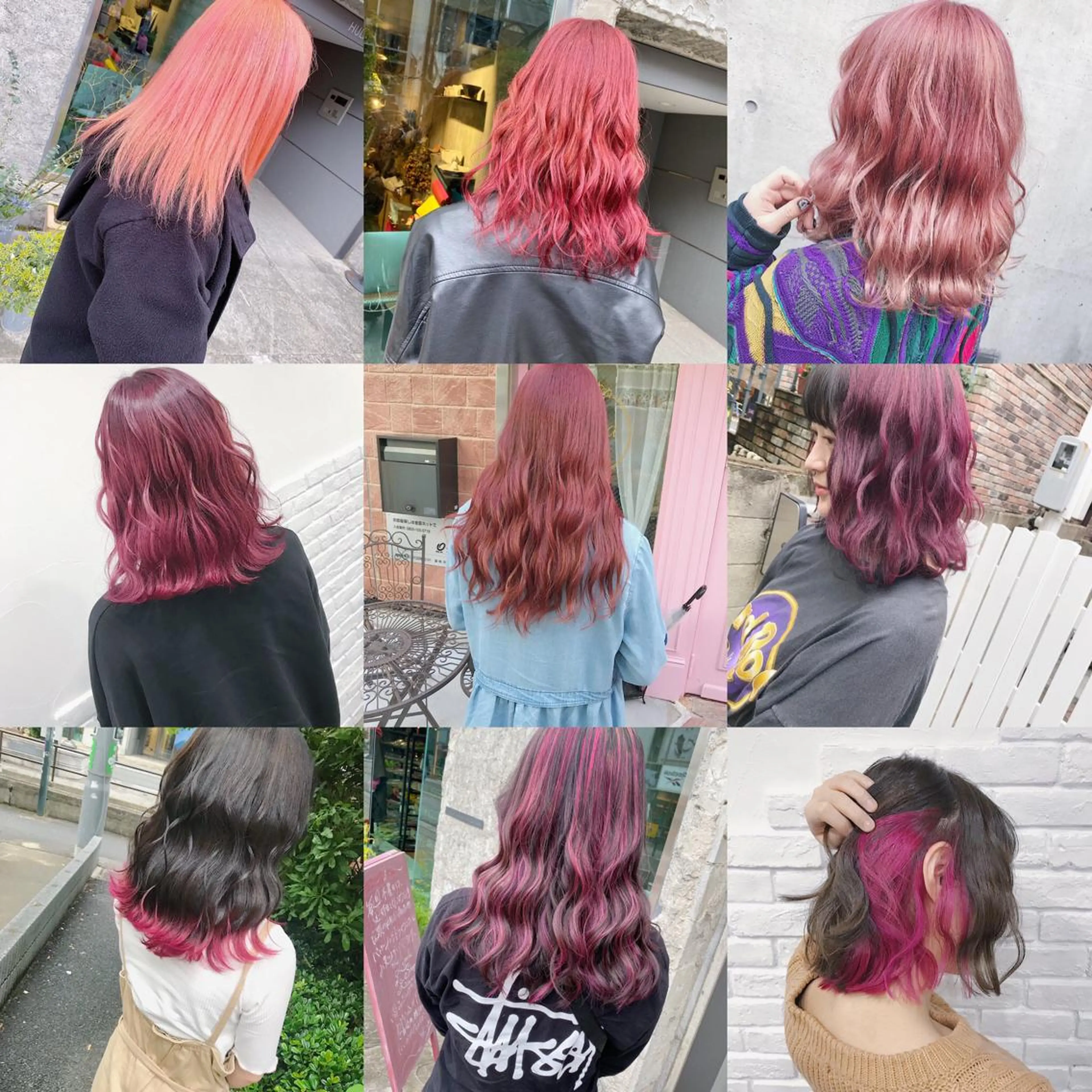 セミロング カラー JuNブリーチに 縮毛矯正するプロのヘアスタイル