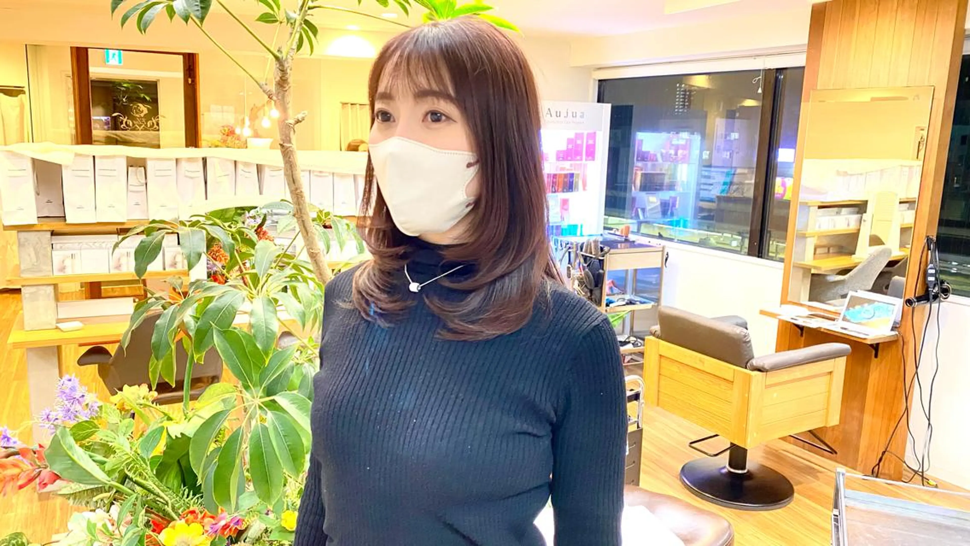 セミロング カラー レイヤーカット 小顔カット カット ヘアカラー トリートメント 松本 俊樹のヘアスタイル