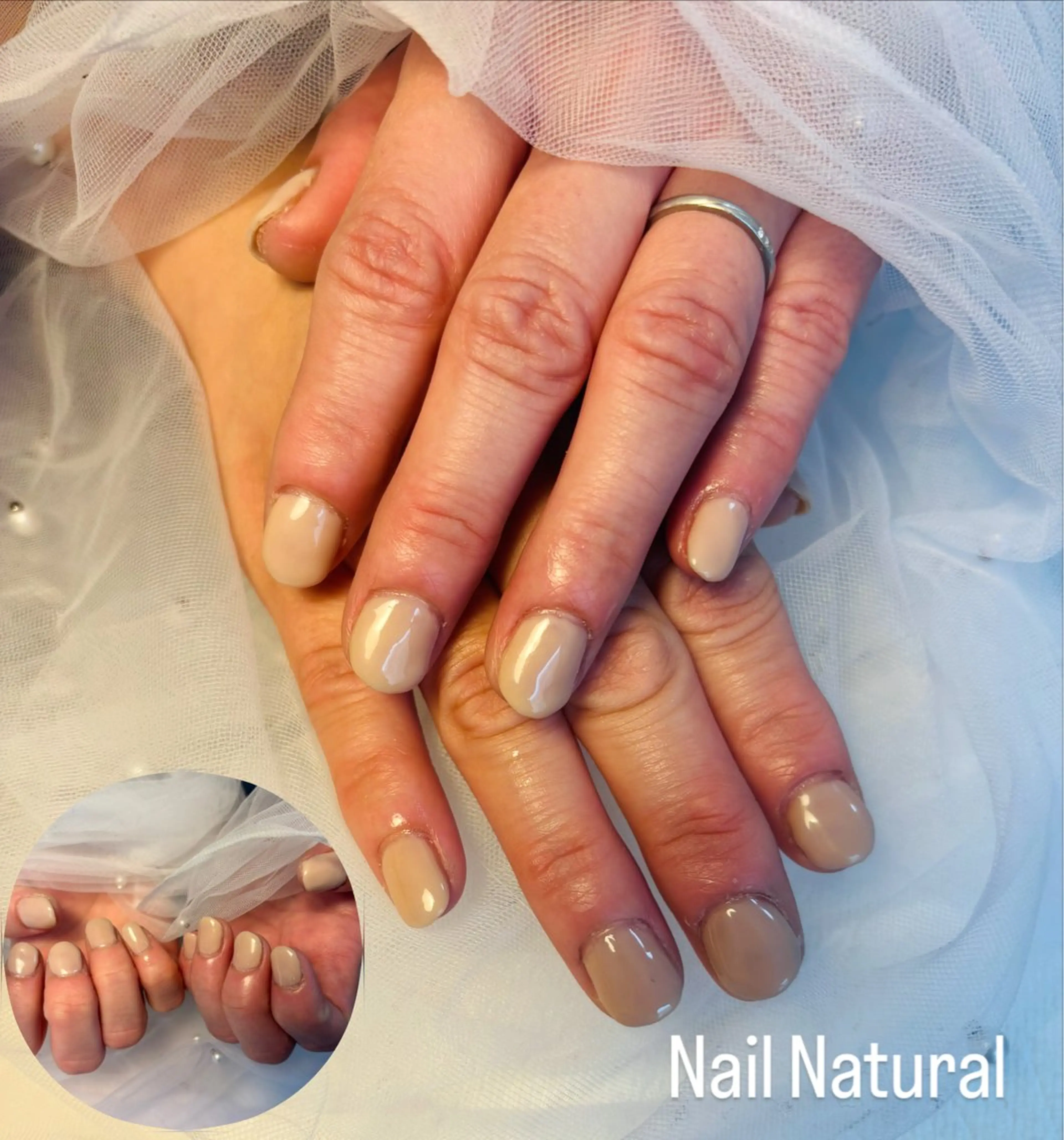 ネイル フラッシュネイル フットネイル フレンチネイル ジェルネイル ガラスフレンチ ハンドネイル Nail salon Natulalのネイルデザイン