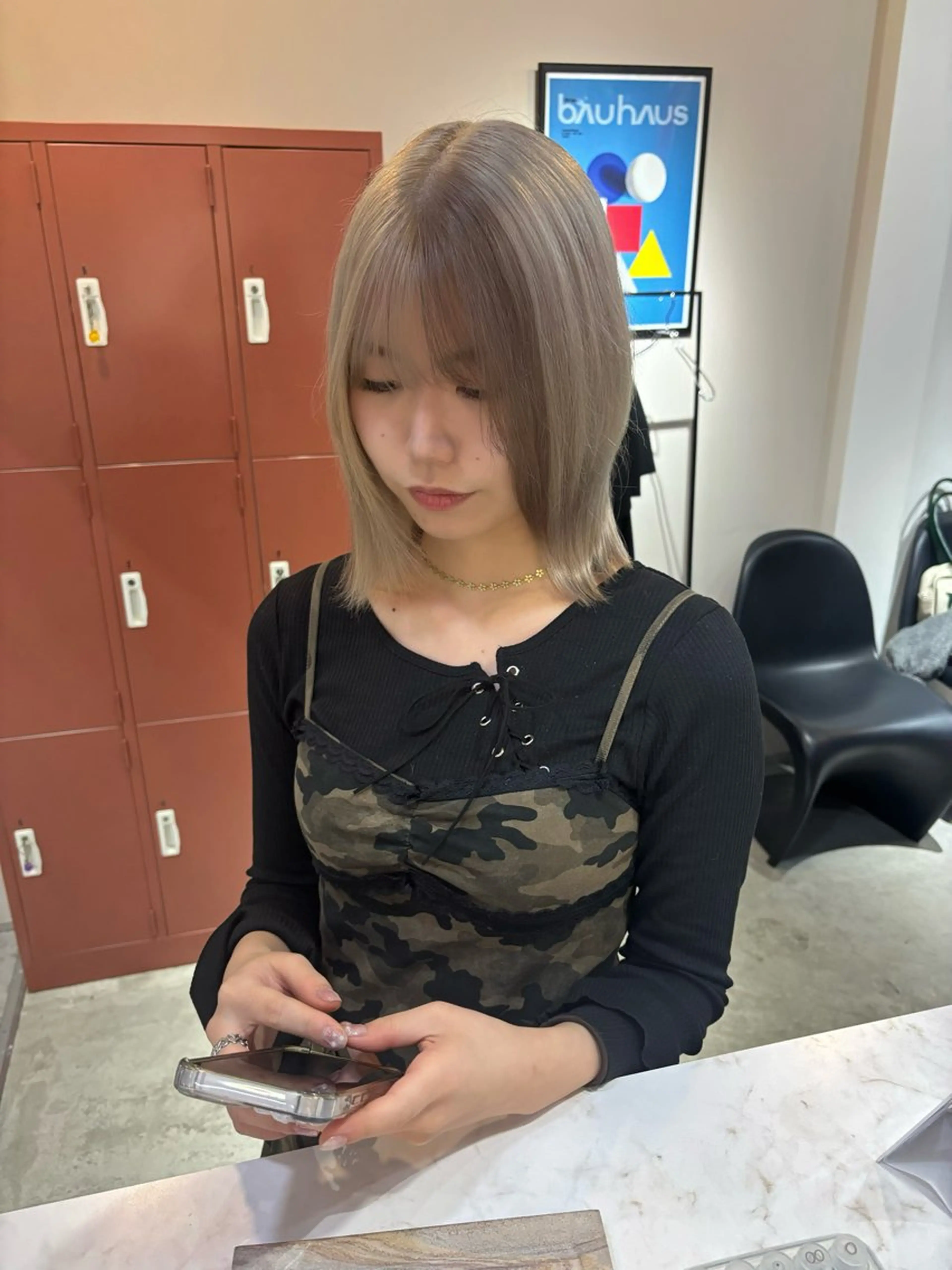 ミディアム カラー ヘアカラー 🧡梅田ハイトーン カラー🧡runaのヘアスタイル