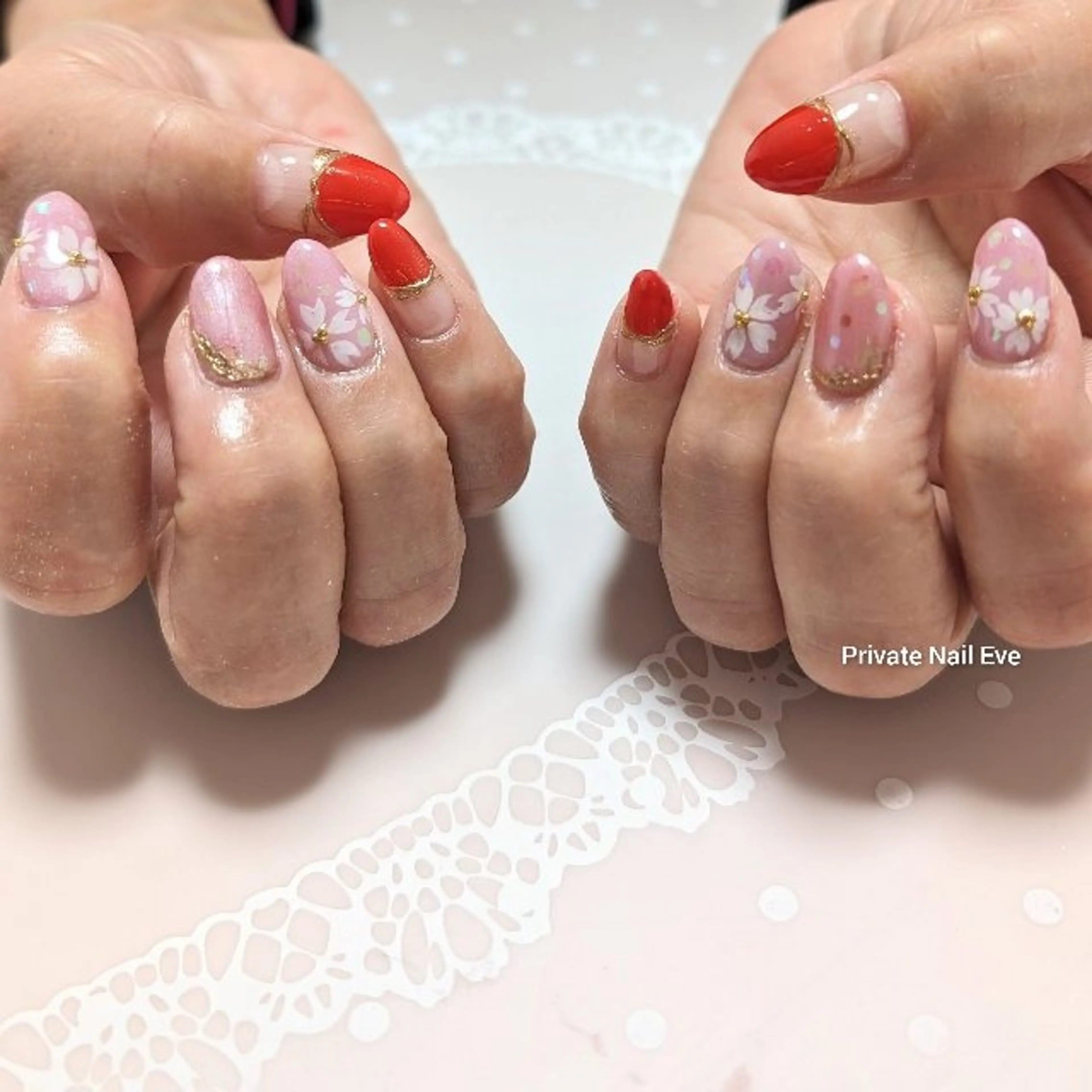 ネイル 桜ネイル 持ち込み ハンドネイル ネイル junkoのネイルデザイン