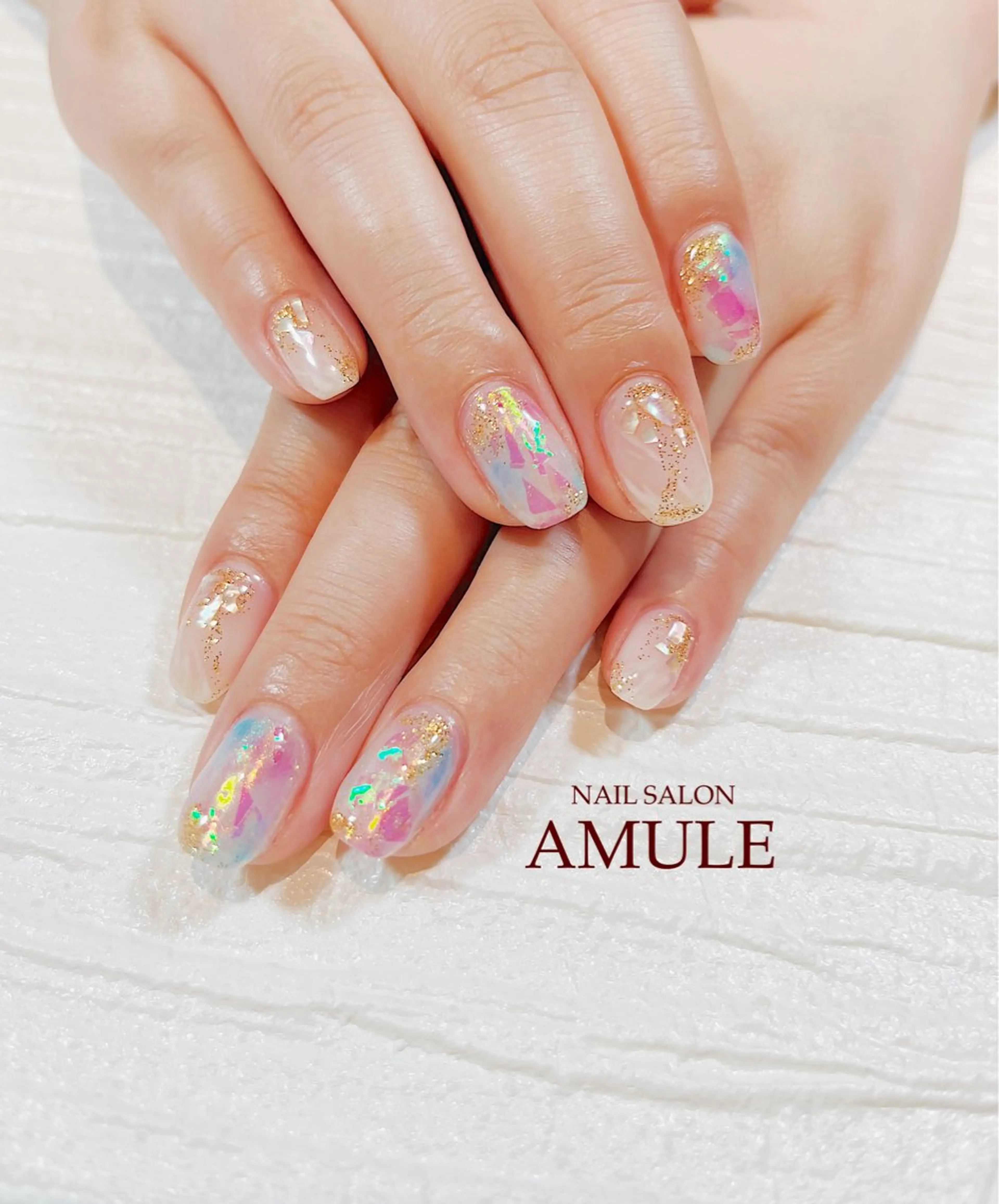ネイル アートネイル ジェルネイル 夏ネイル ハンドネイル NAILSALON AMULEのネイルデザイン