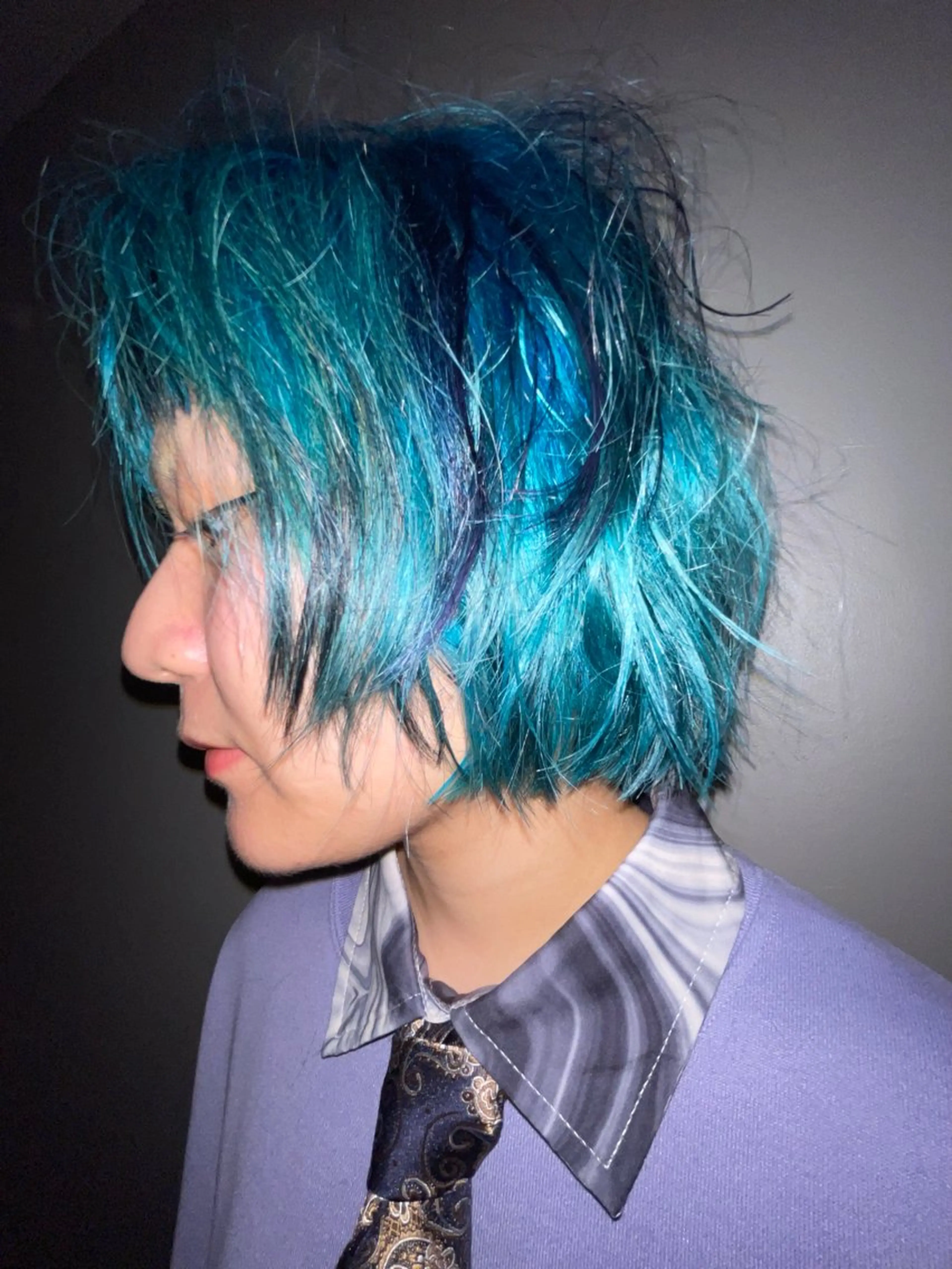 ショート カラー ショートレイヤー ブルーカラー デザインカラー ダブルカラー レイヤーカット デザインカラー★★★ Haco+shihoのヘアスタイル