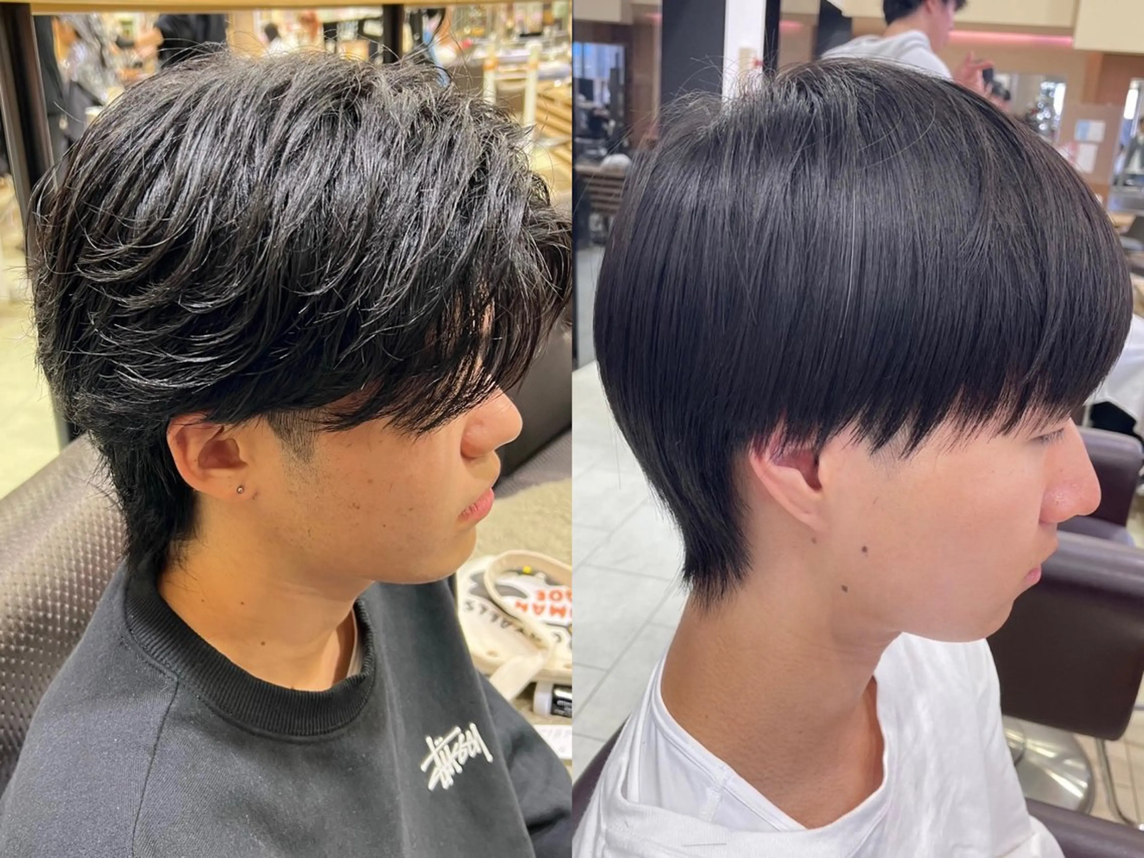 メンズ カット レイヤー/センター パート/坂本翔のヘアスタイル