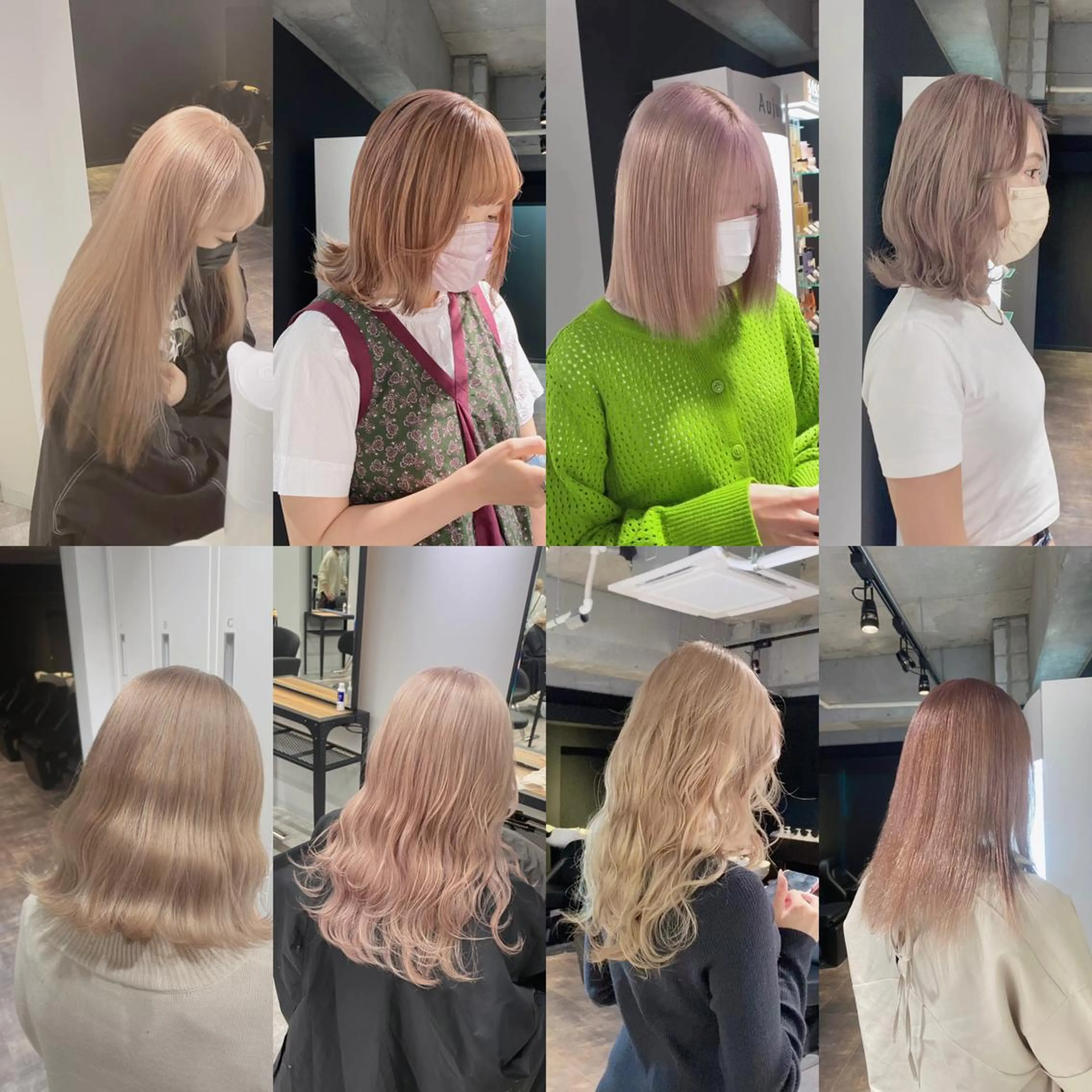 セミロング カラー ベージュカラー esu 天満のヘアスタイル