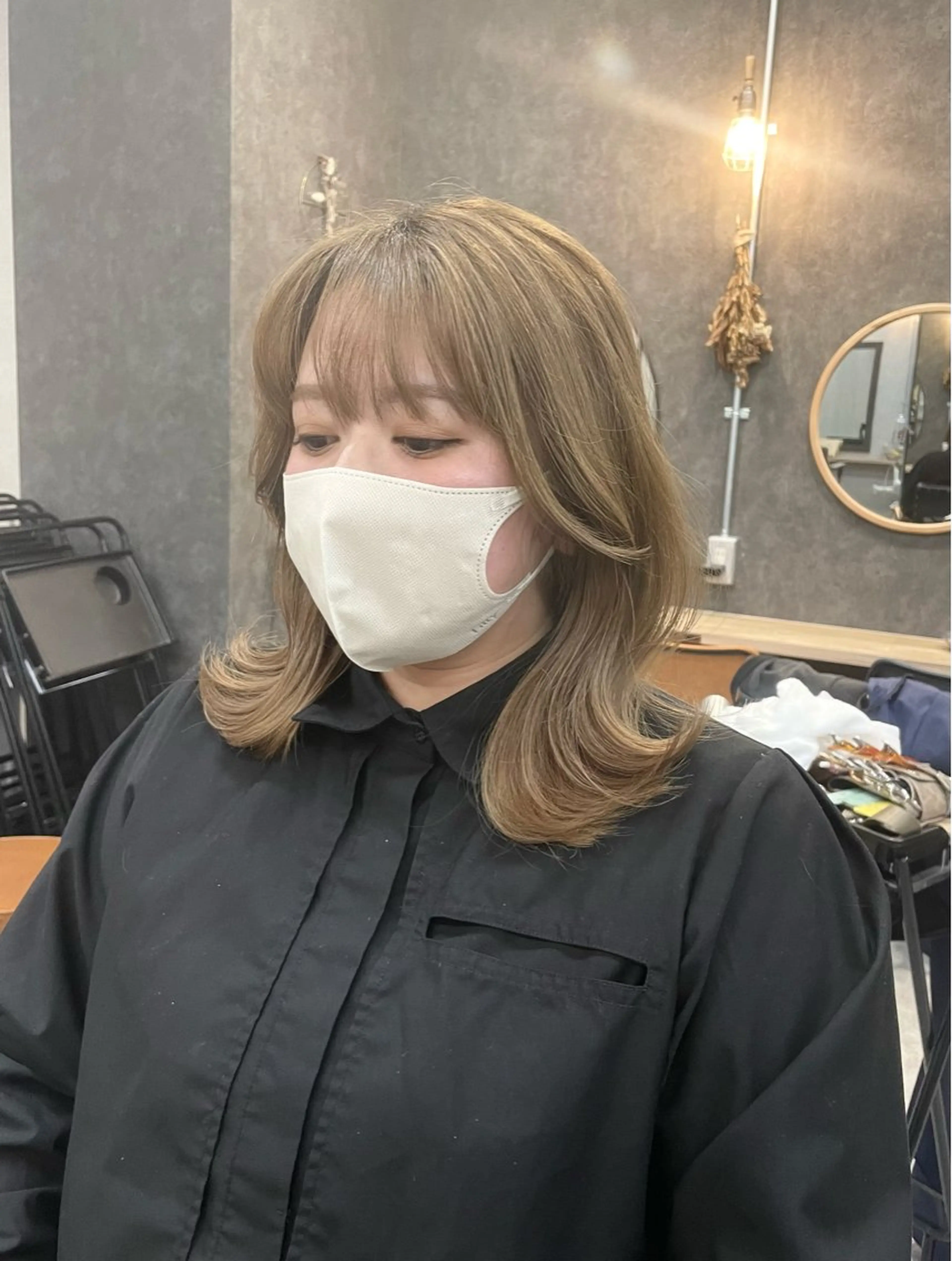 ミディアム カラー いなみね はるきのヘアスタイル