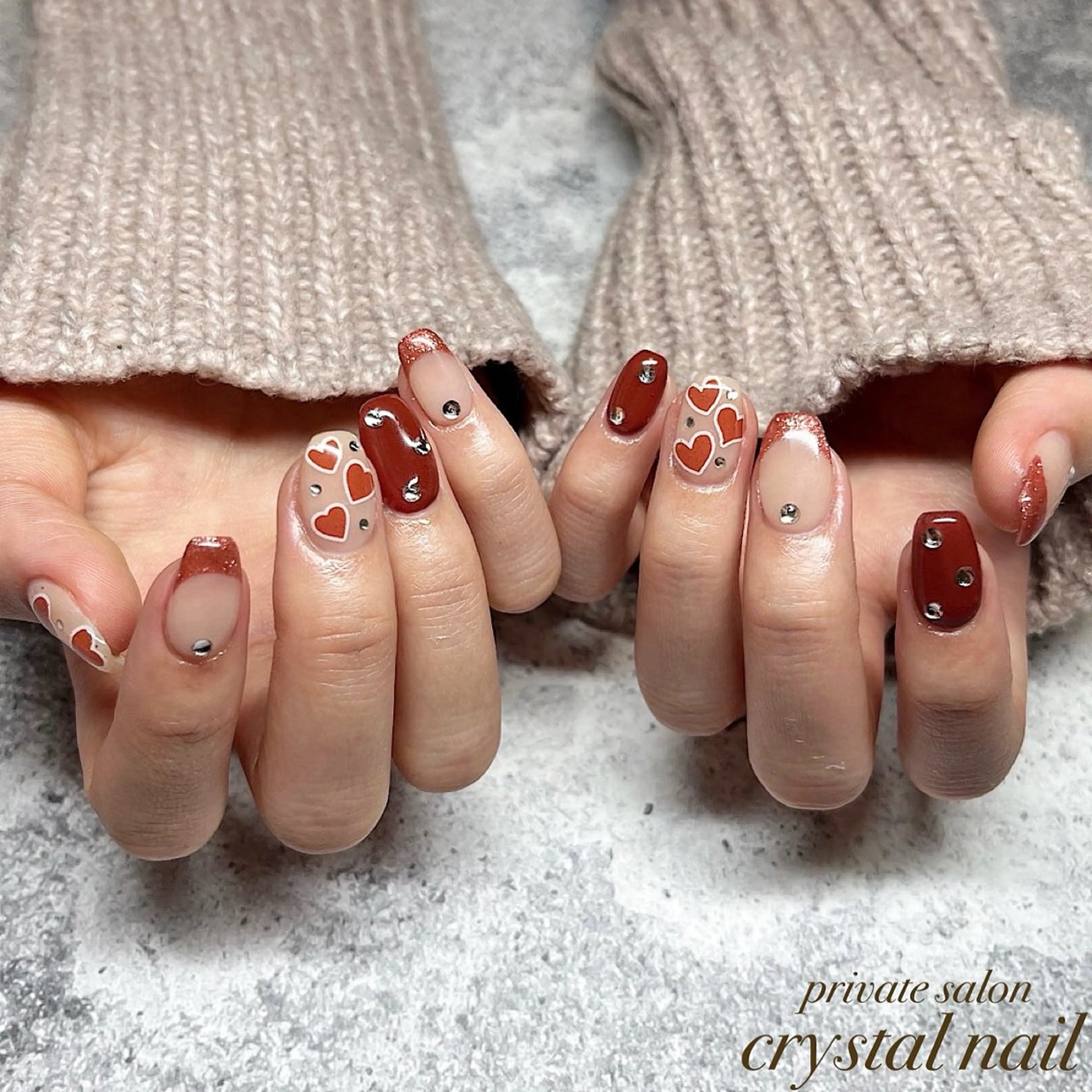 ネイル バレンタイン Crystal Nailのネイルデザイン