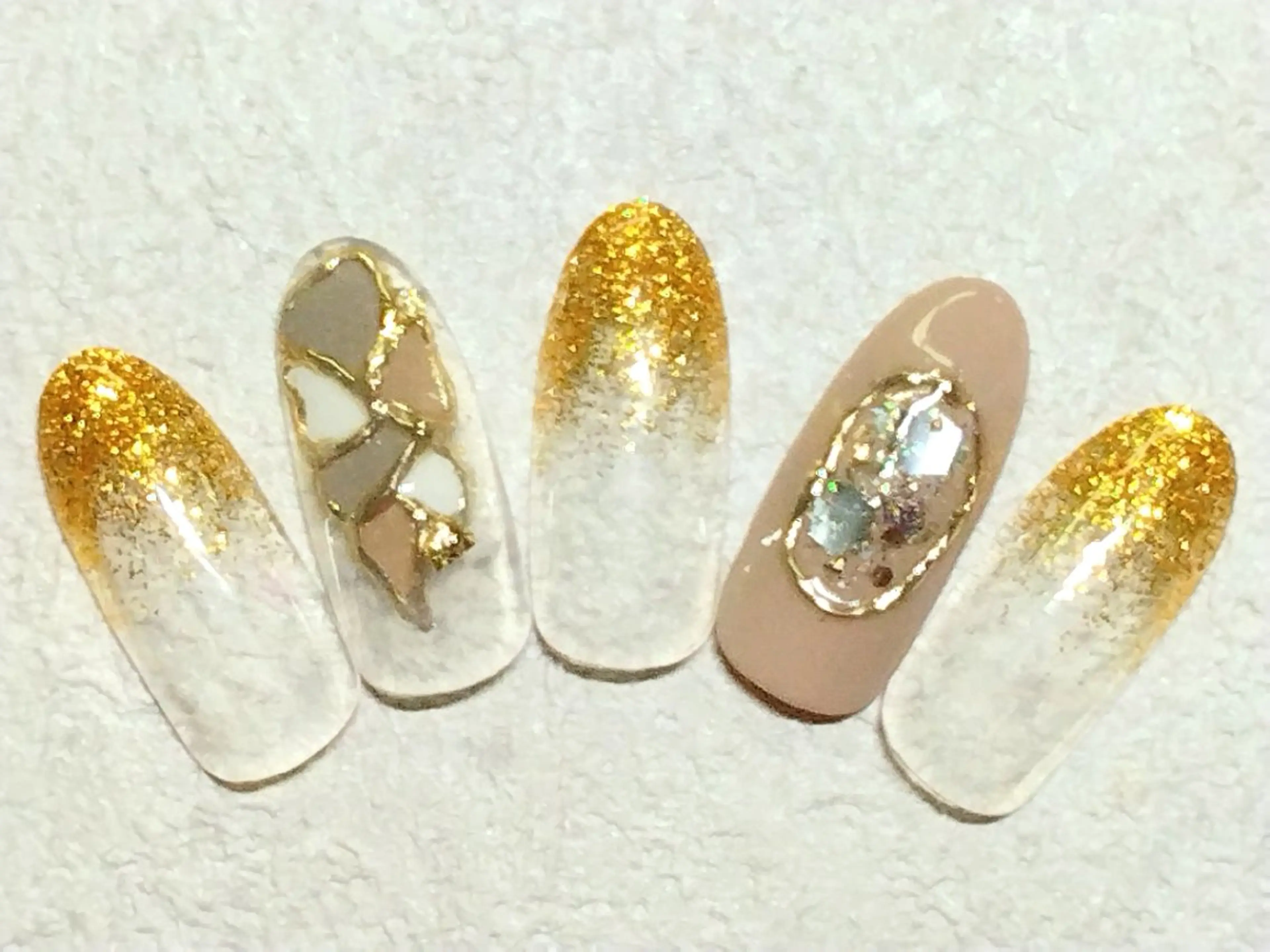 ネイル アートネイル ラメ(グリッター) ハンドネイル senju 　のネイルデザイン