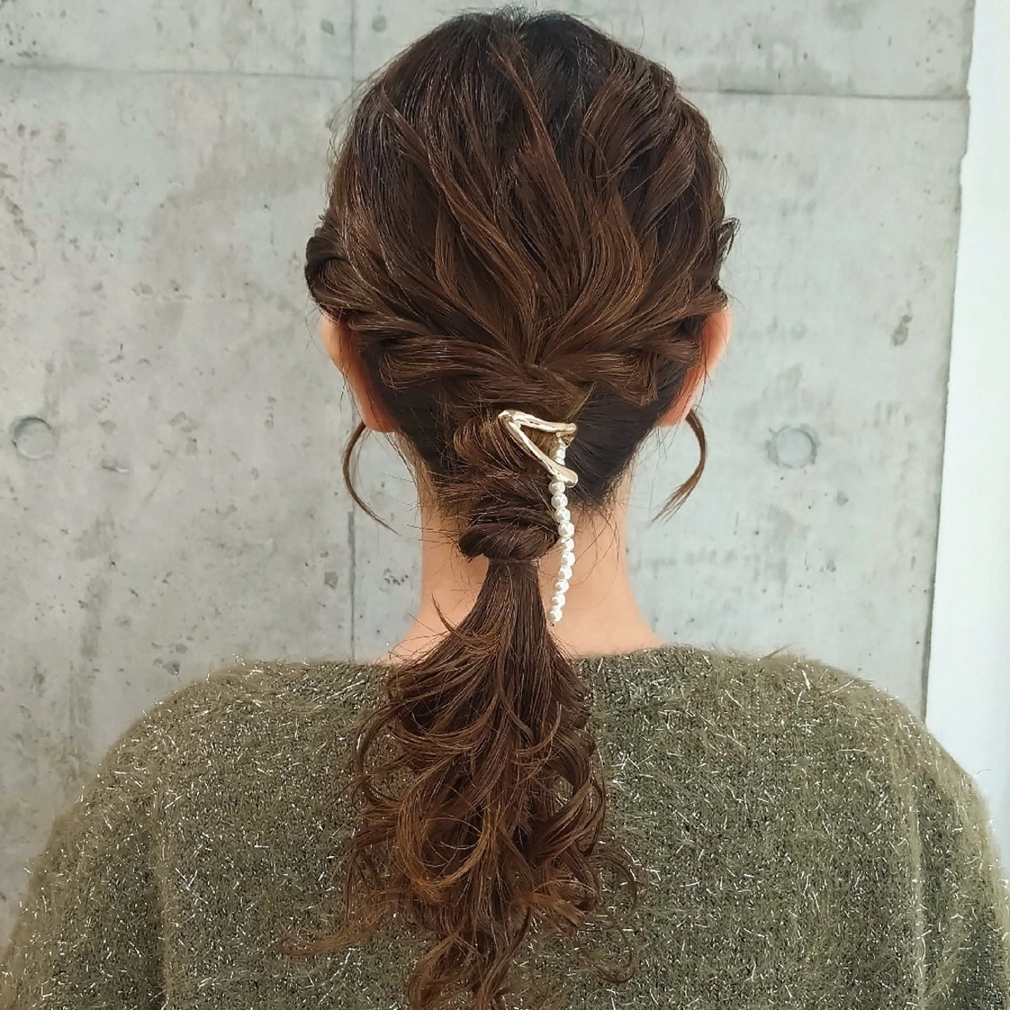 セミロング ヘアアレンジ ヘアセット ヘアアレンジ/柔らか 艶カラー/AKARIのヘアスタイル