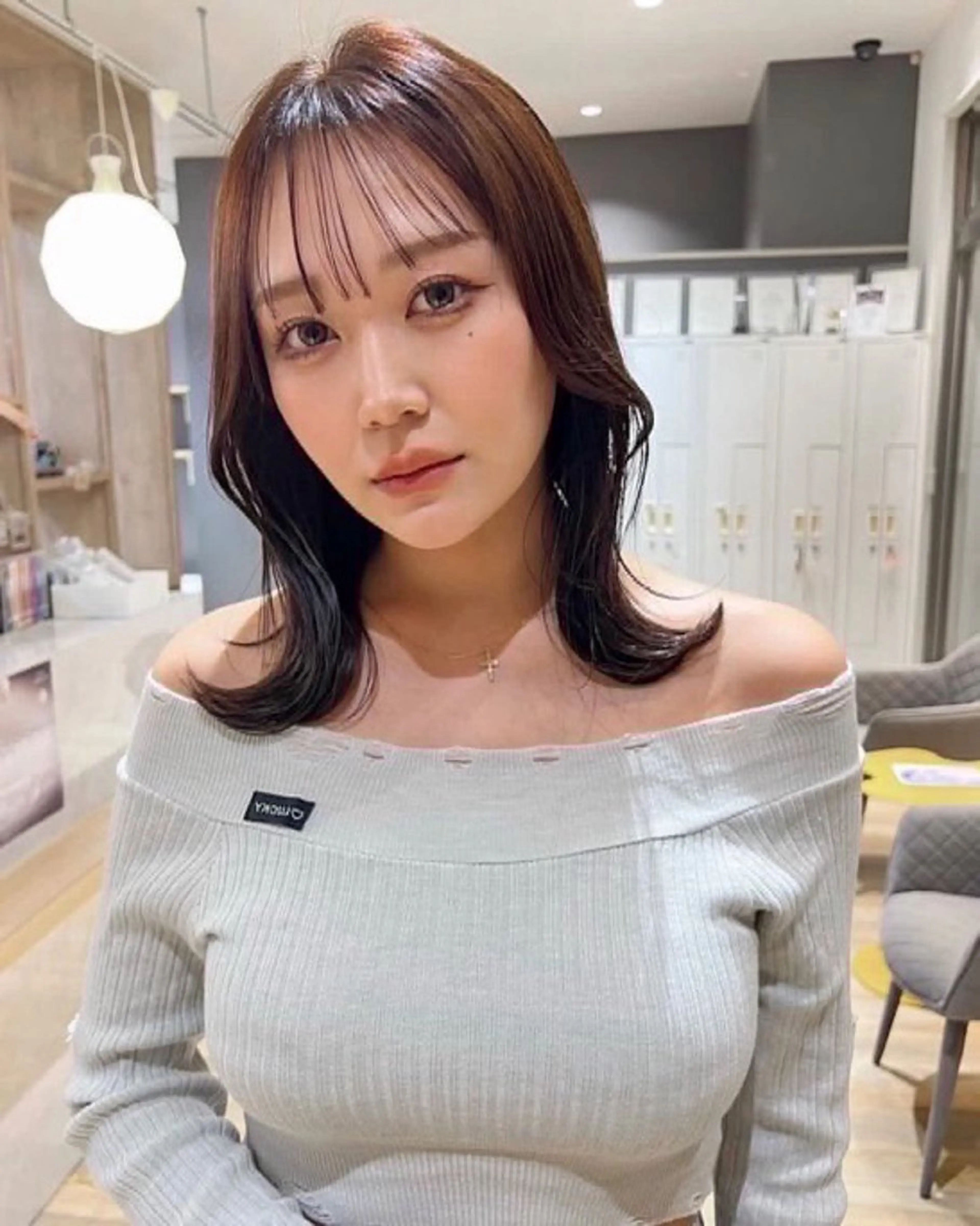 セミロング カット ヘアカラー 樋口智士/倉敷/中庄 /縮毛矯正/髪質改善のヘアスタイル