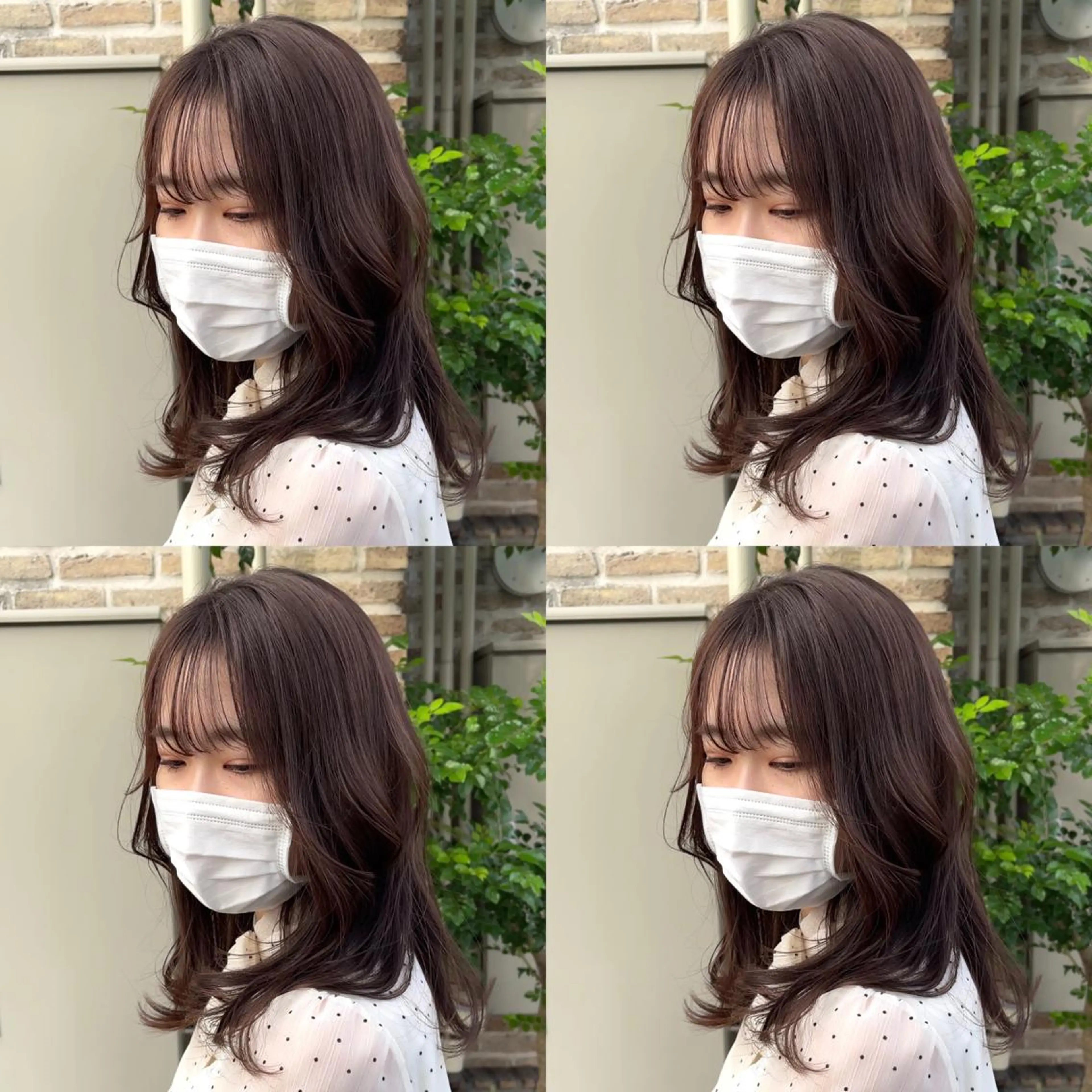 セミロング カラー ブラウンカラー ダークブラウン 顔周りカット レイヤーカット カット ヘアカラー トリートメント ヘッドスパ 大人可愛い透明感🌟 小顔・韓国髪🌟野中のヘアスタイル