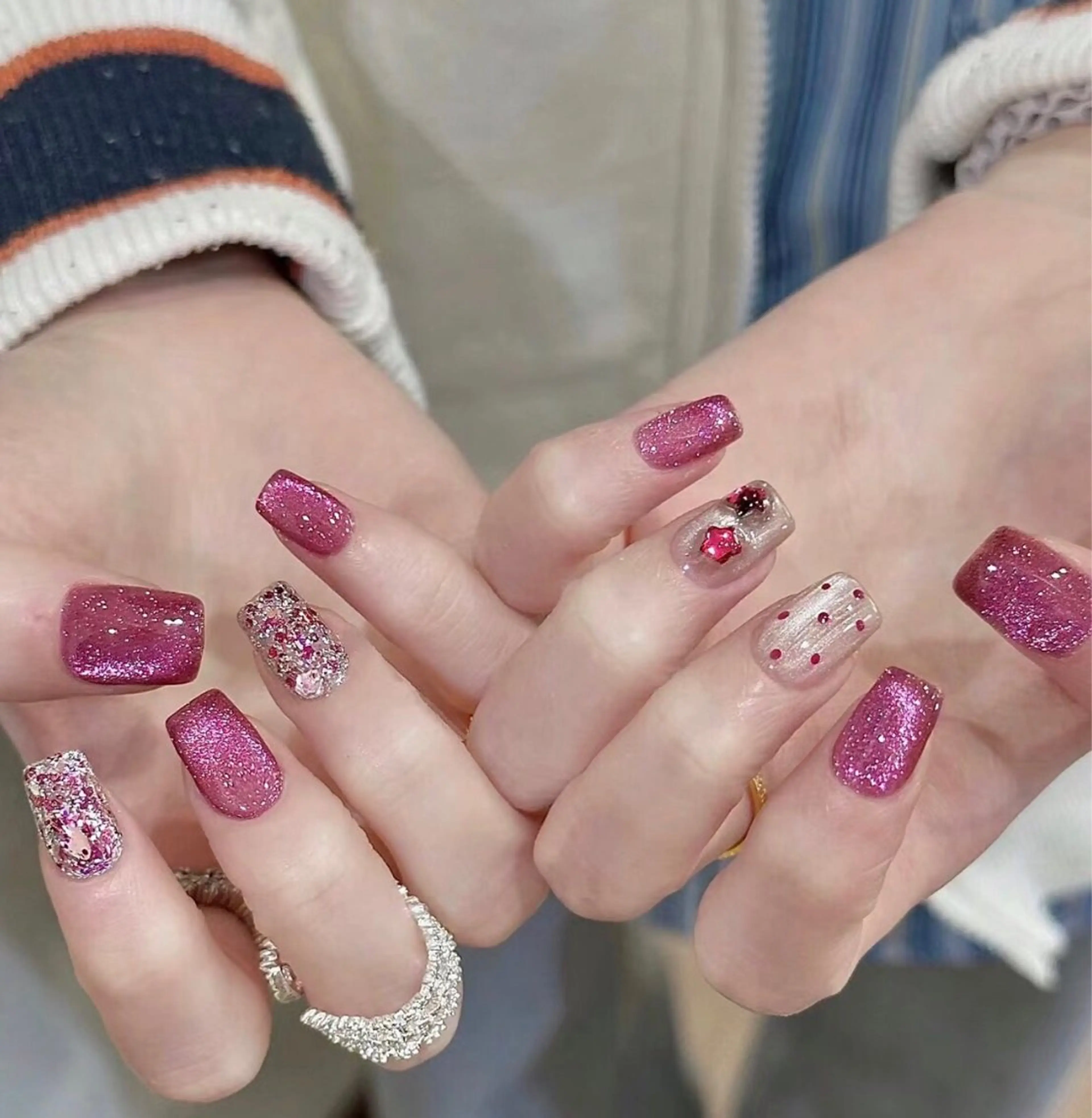 ネイル アートネイル マグネットネイル 持ち込み ハンドネイル 谷口 雪のネイルデザイン