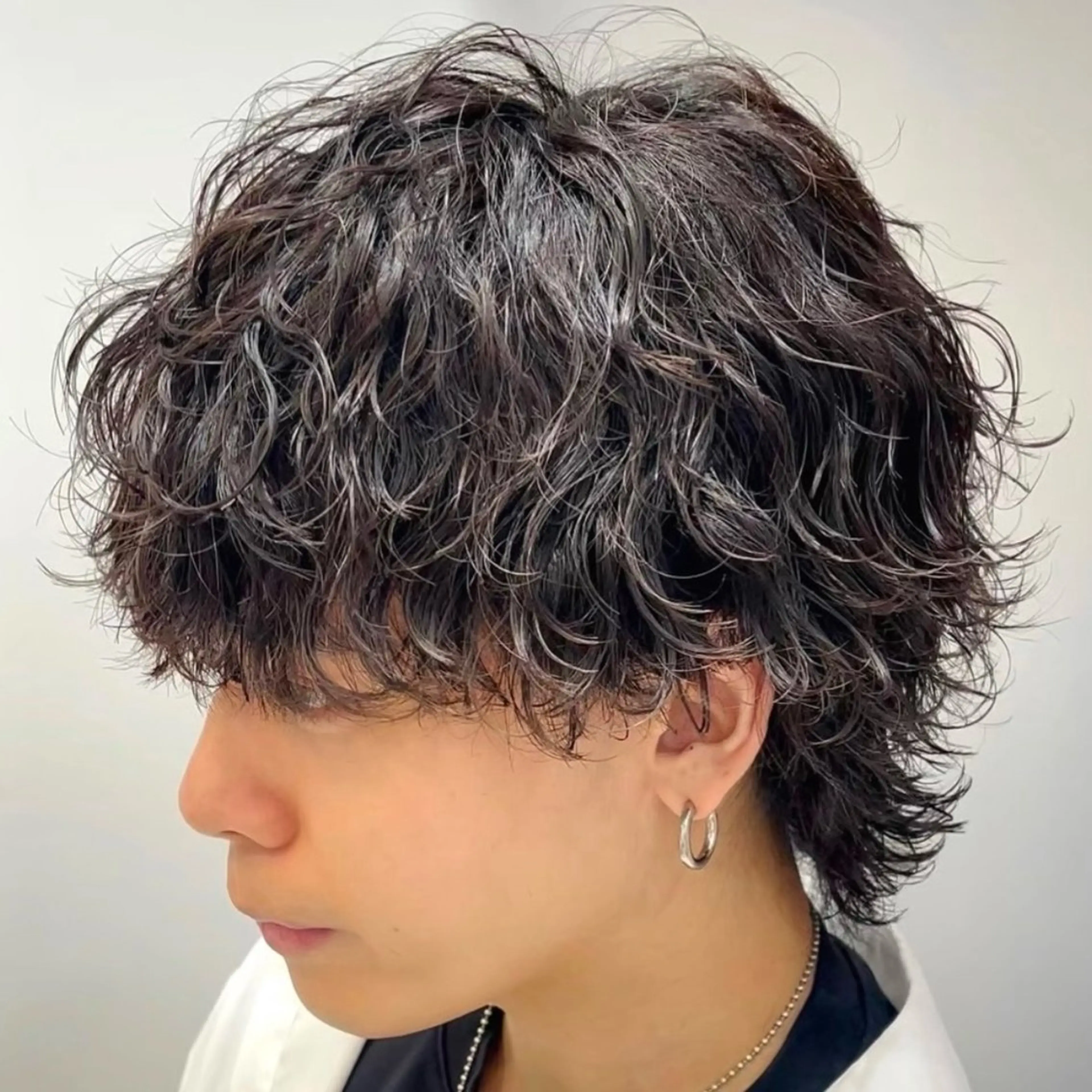 ミディアム パーマ ヘアアレンジ メンズ fifth 石川 凪のヘアスタイル