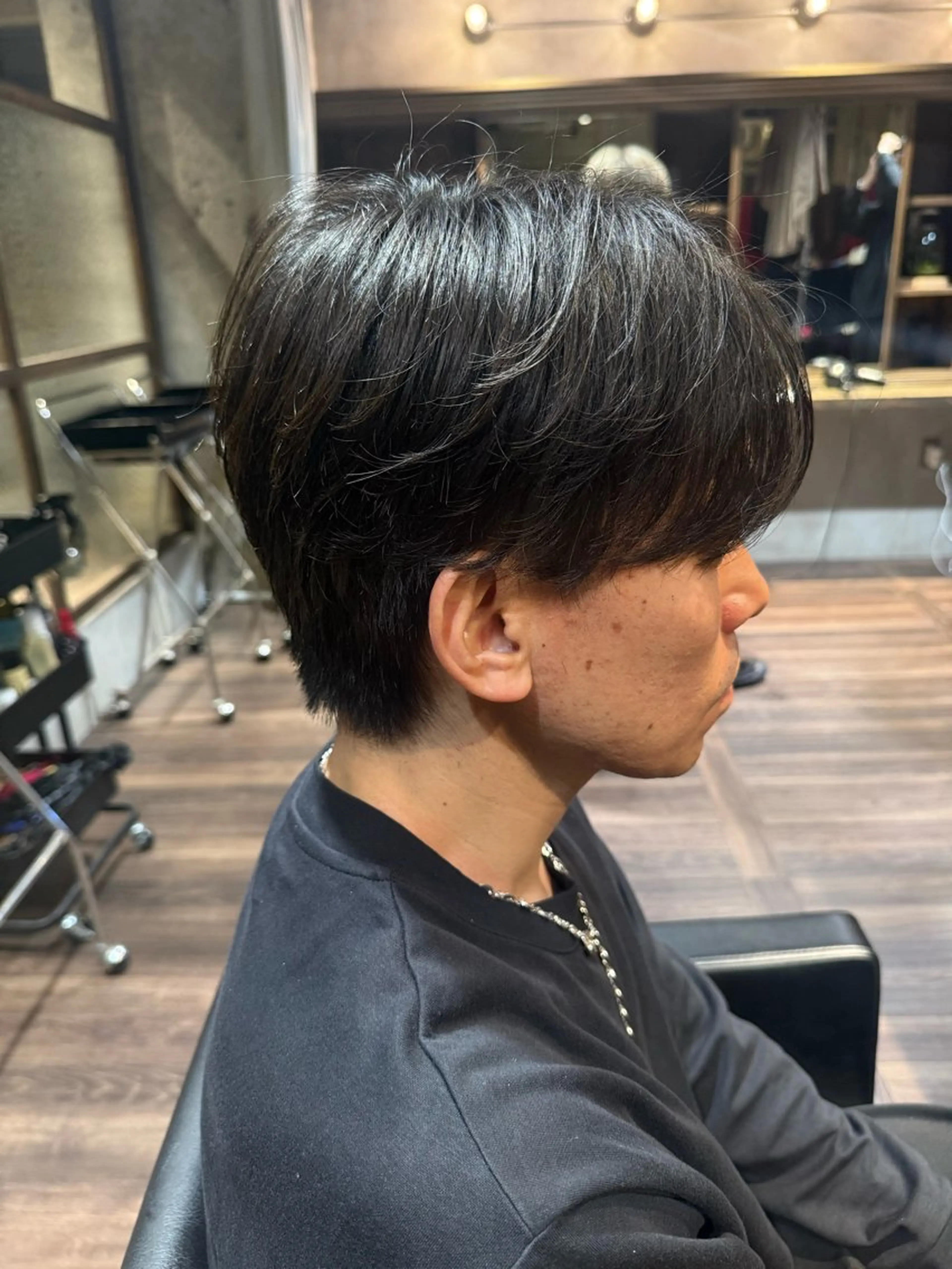 ショート パーマ メンズ センターパート ニュアンスパーマ メンズ/佐藤 恒輝のヘアスタイル