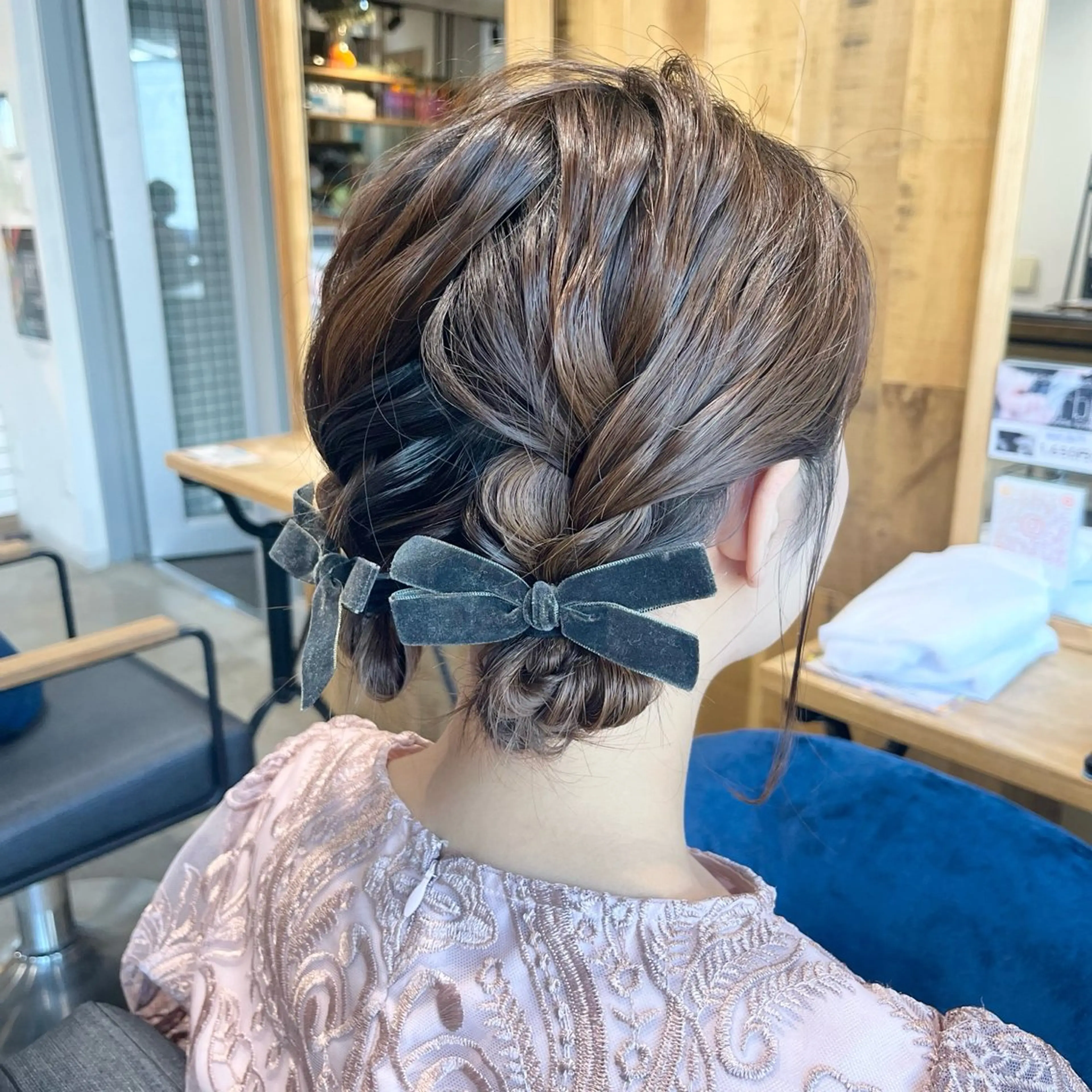 ミディアム ヘアアレンジ 結婚式・ブライダル ヘアセット 🌷レイヤーカット/ フルキシオリ🌷のヘアスタイル