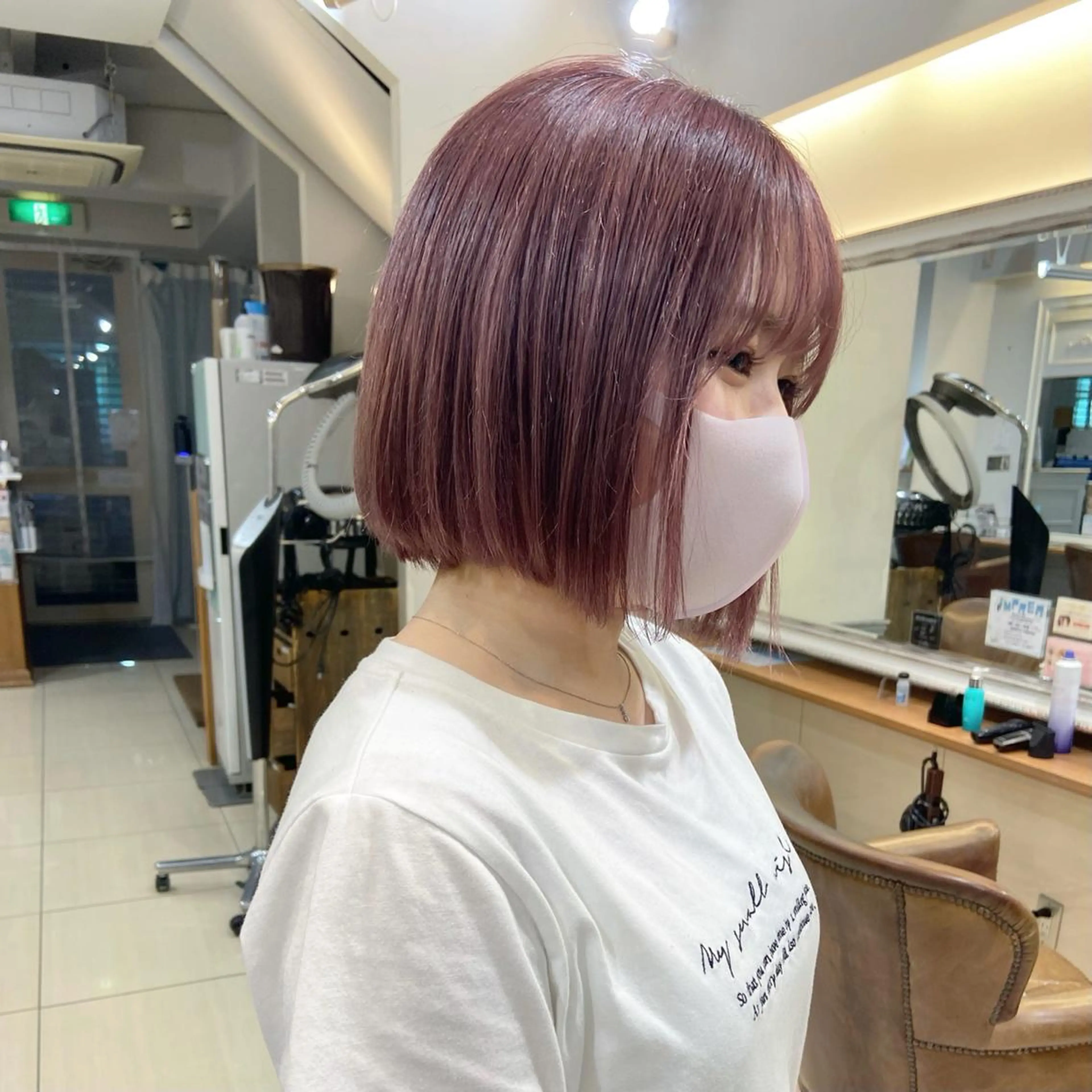 ショート カラー ベージュカラー ピンクカラー ピンクベージュ 🫧 nanaco🫧のヘアスタイル