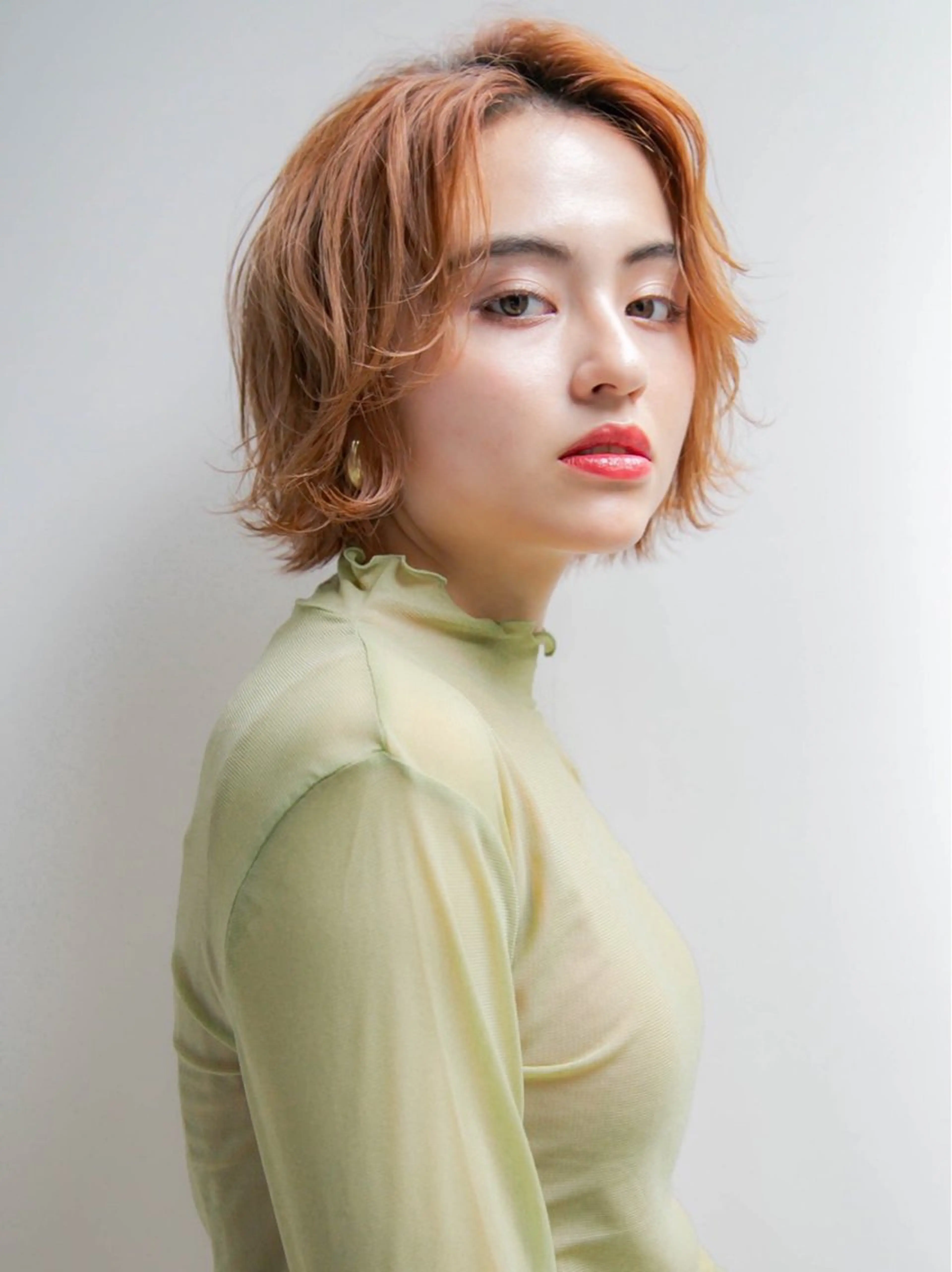 ミディアム カット ヘアカラー トリートメント 縮毛/ショート/ ボブ/レイヤー/小原のヘアスタイル