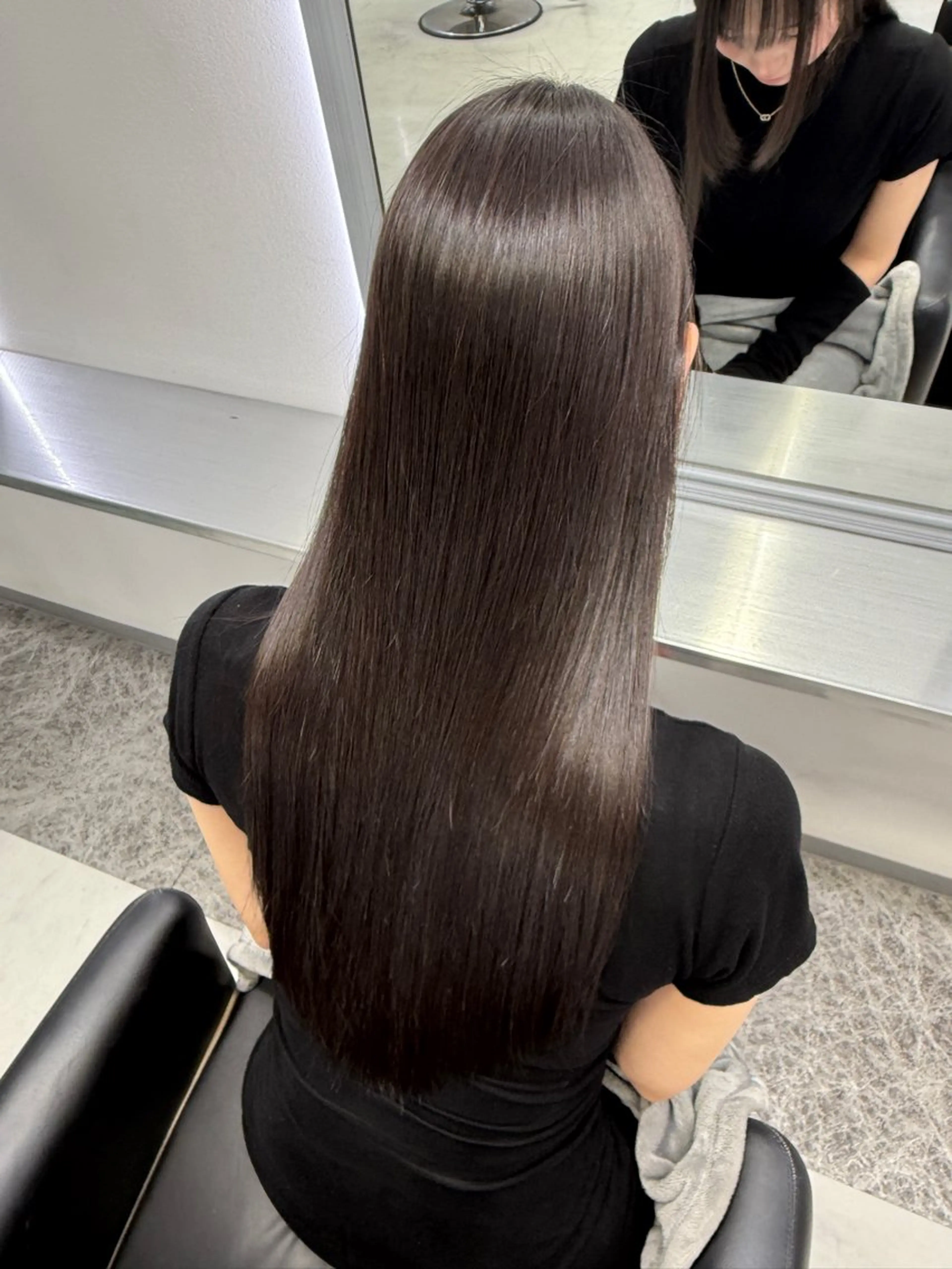 ロング カット 縮毛矯正 ioe 心斎橋のヘアスタイル