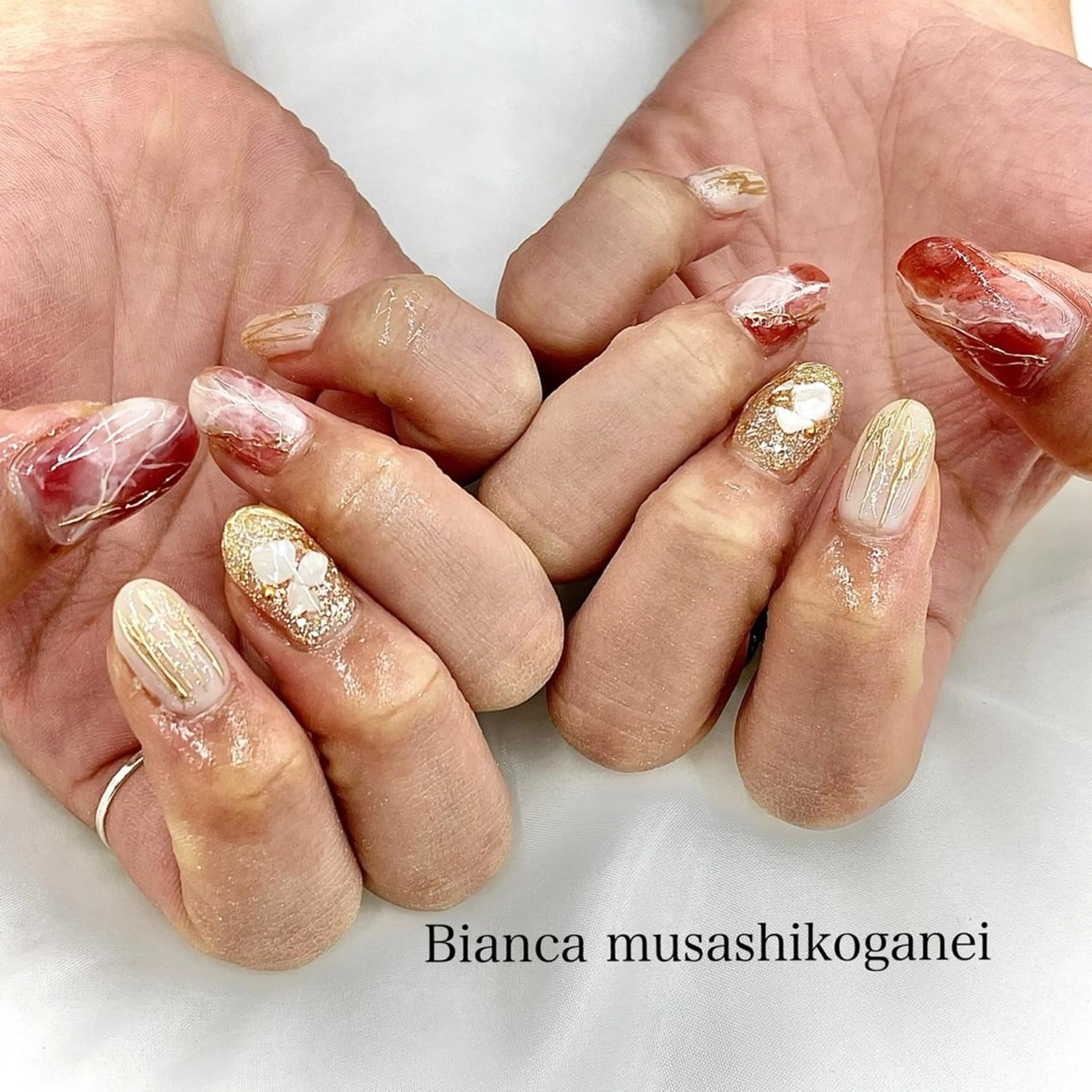 ネイル ハンドネイル Bianca 武蔵小金井　ほしののネイルデザイン